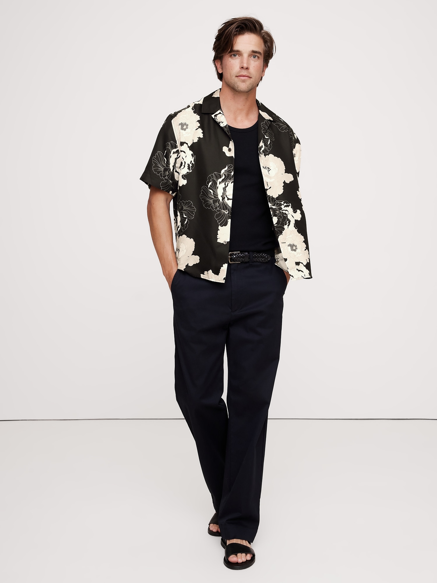 Standard-Fit Silk Resort Shirt