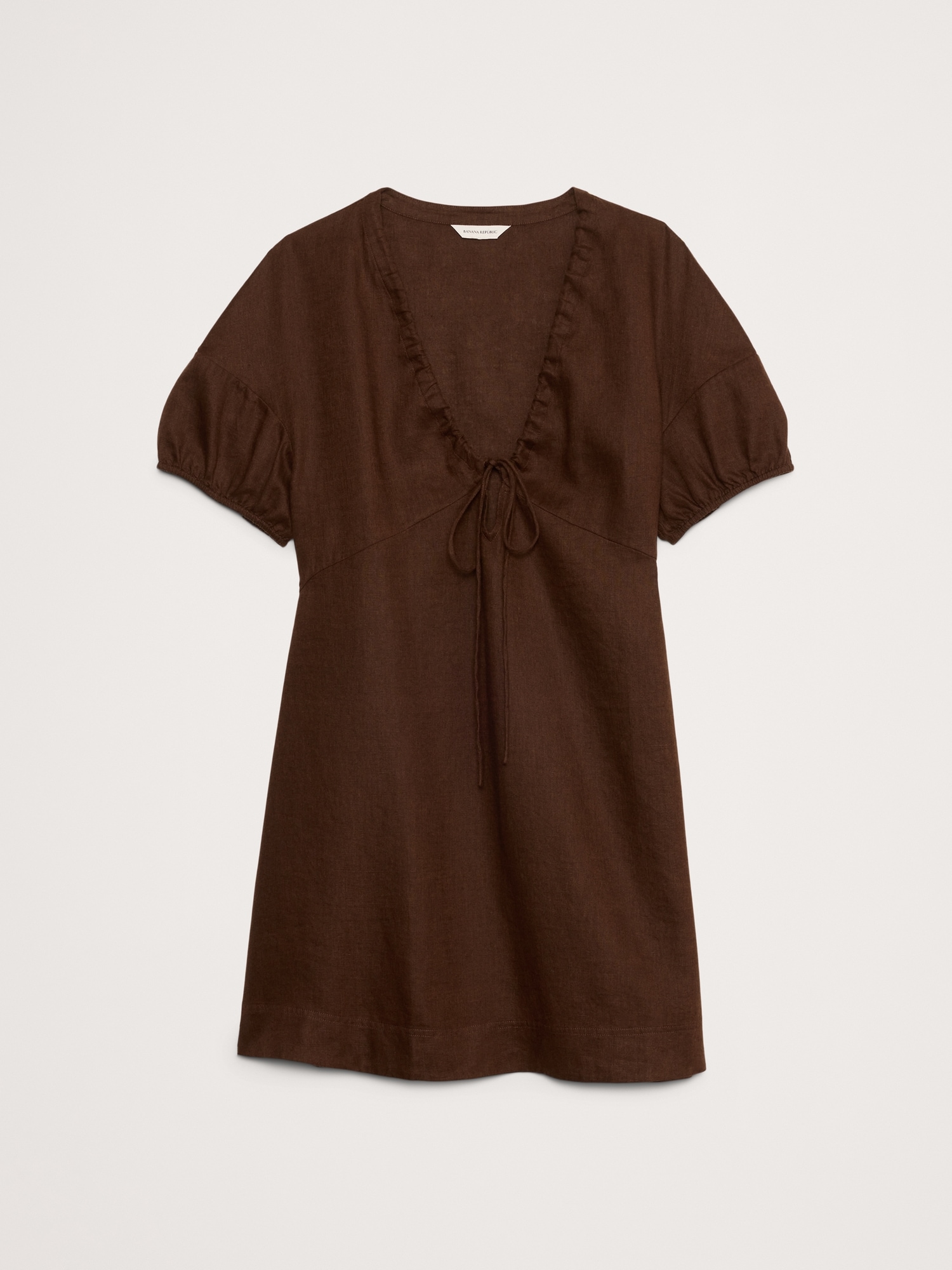 Linen Tie-Front Mini Dress