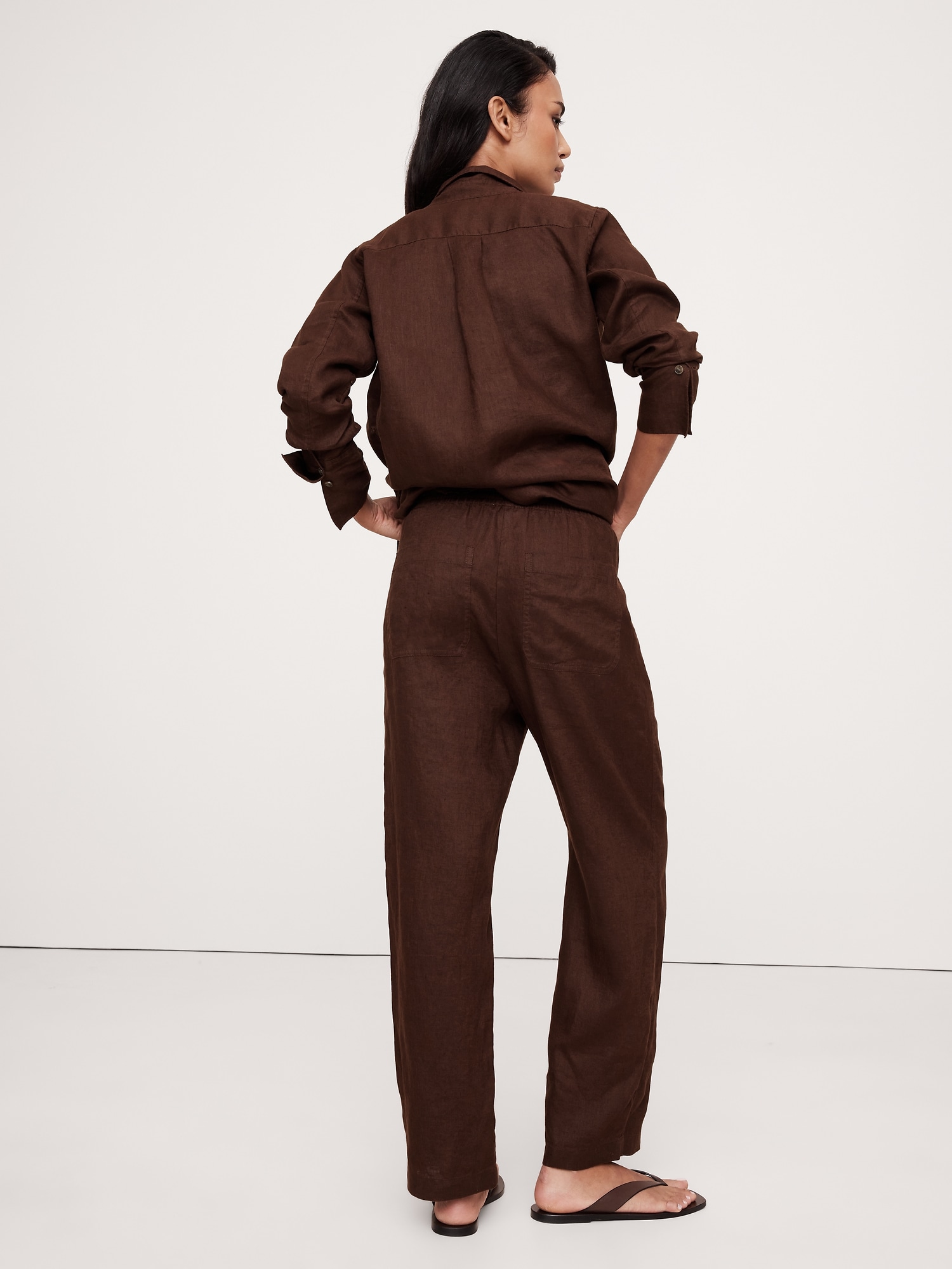 Linen Pull-On Ankle Pant