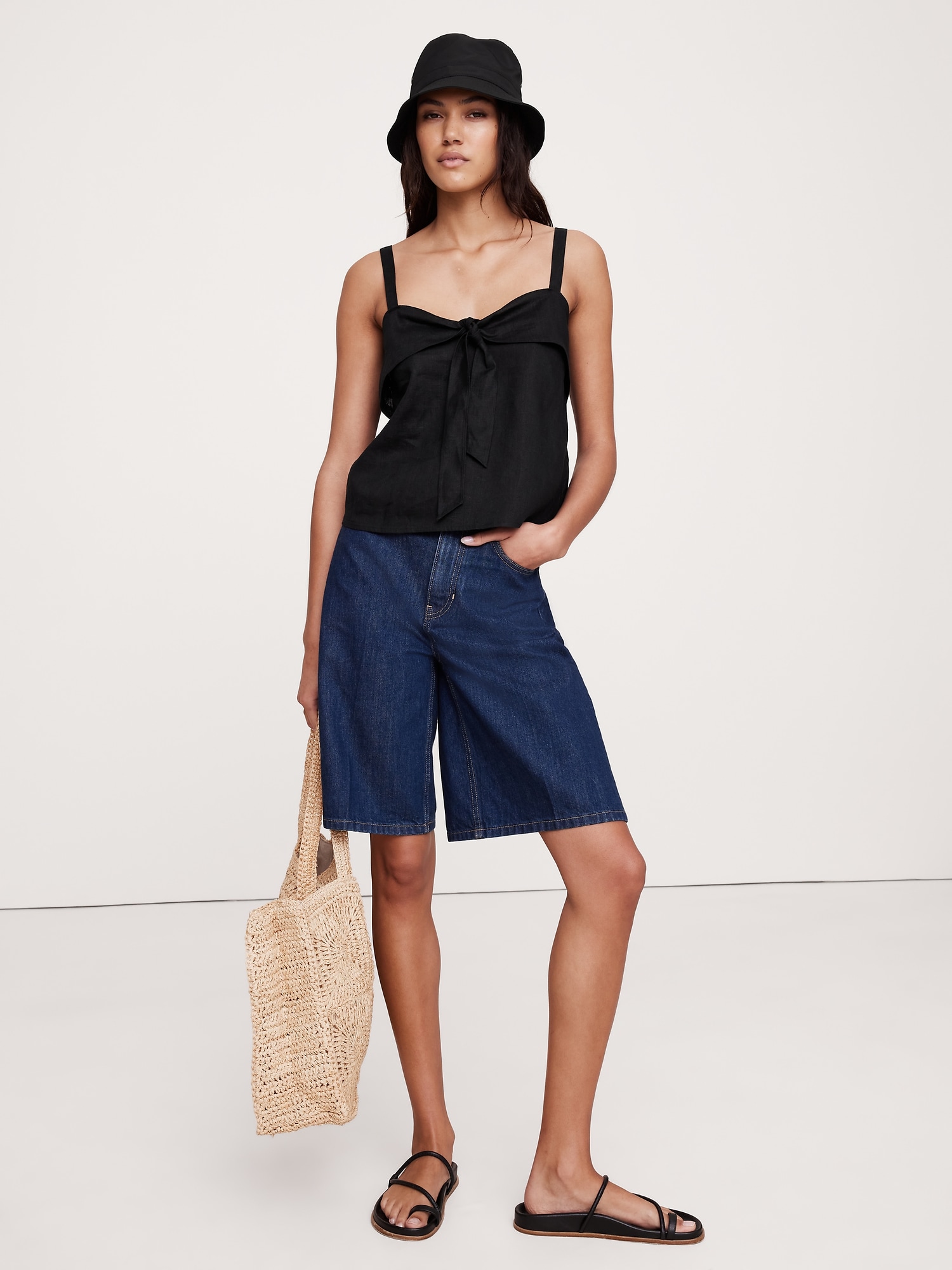 Linen Tie-Front Tank