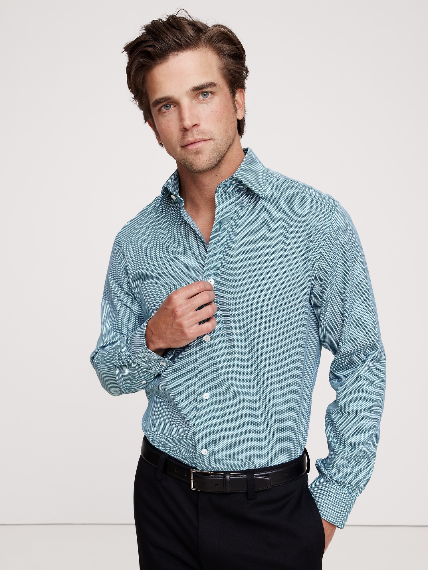 Standard-Fit Wrinkle-Resistant Dress Shirt - Green