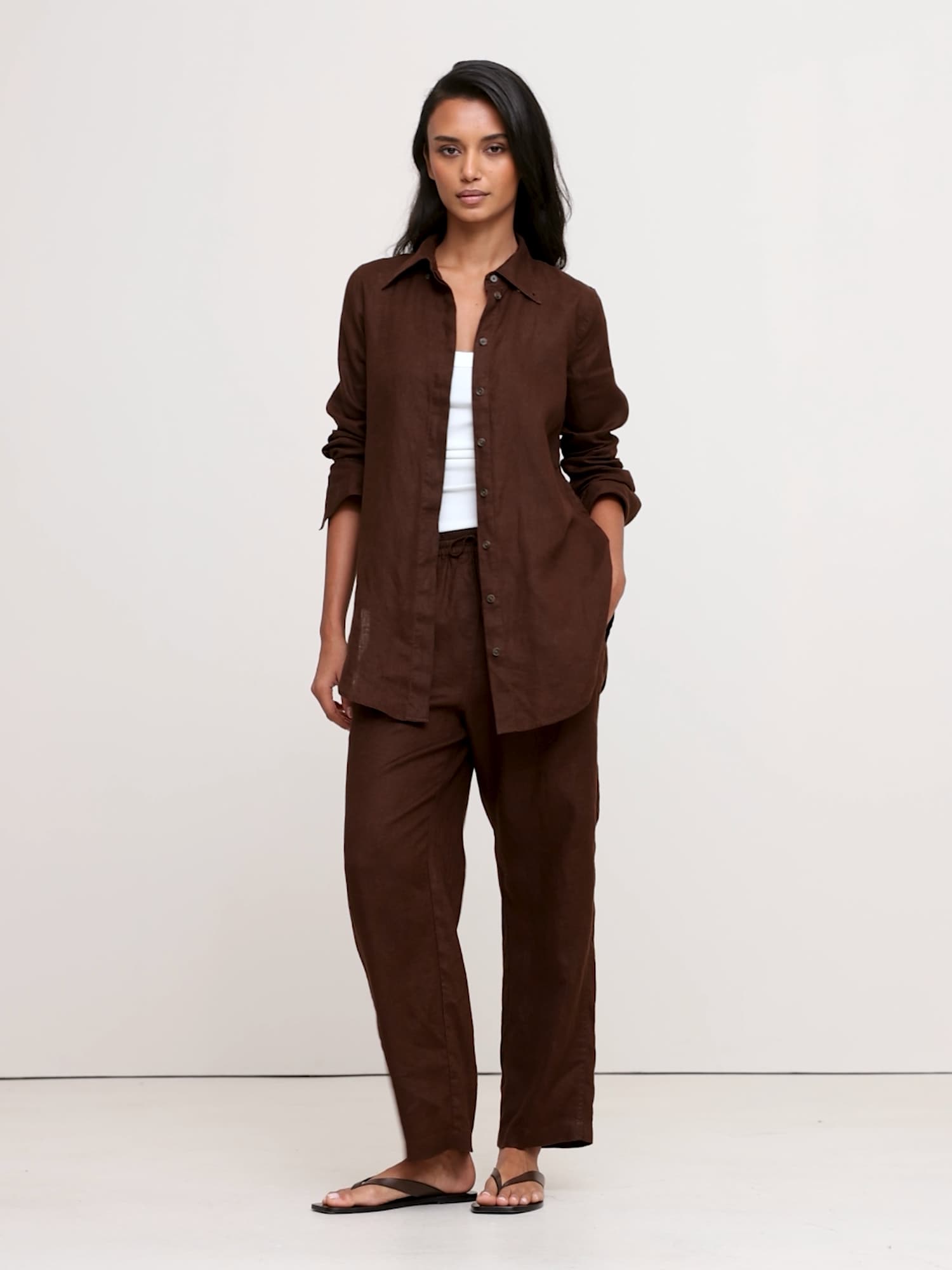 Image number 2 showing, Linen Pull-On Ankle Pant