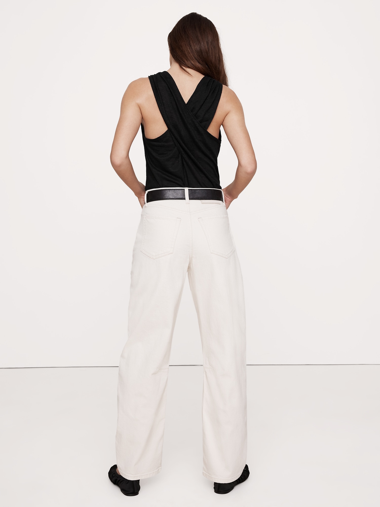 Linen Cross-Back Tank