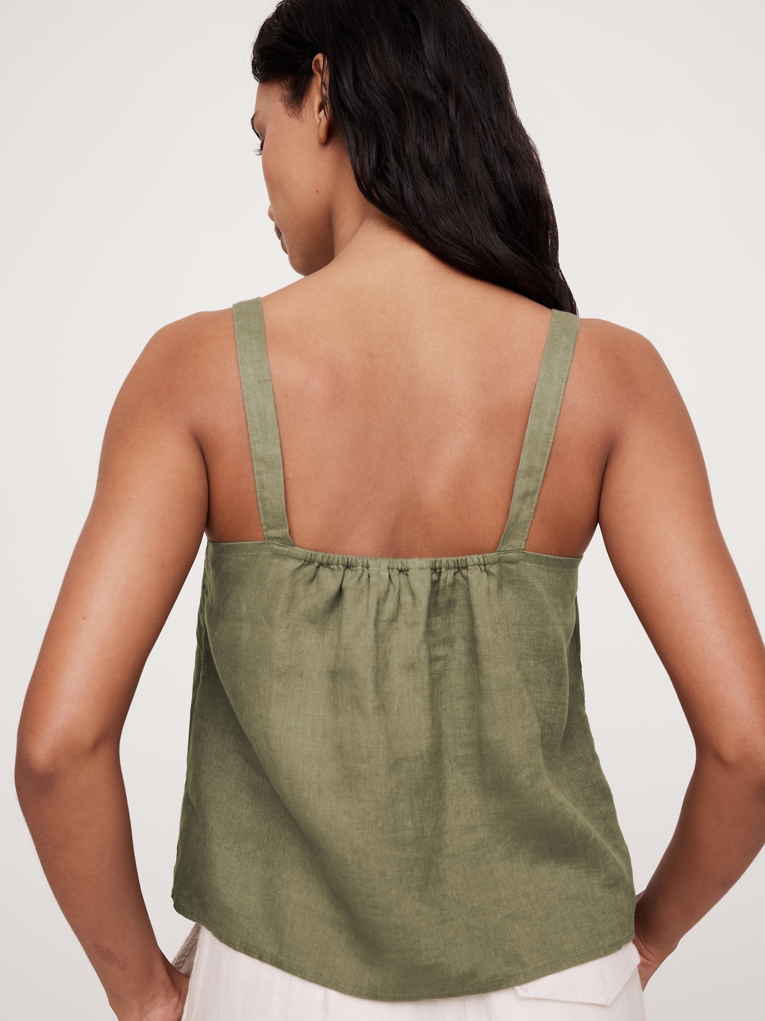 Linen Tie-Front Tank