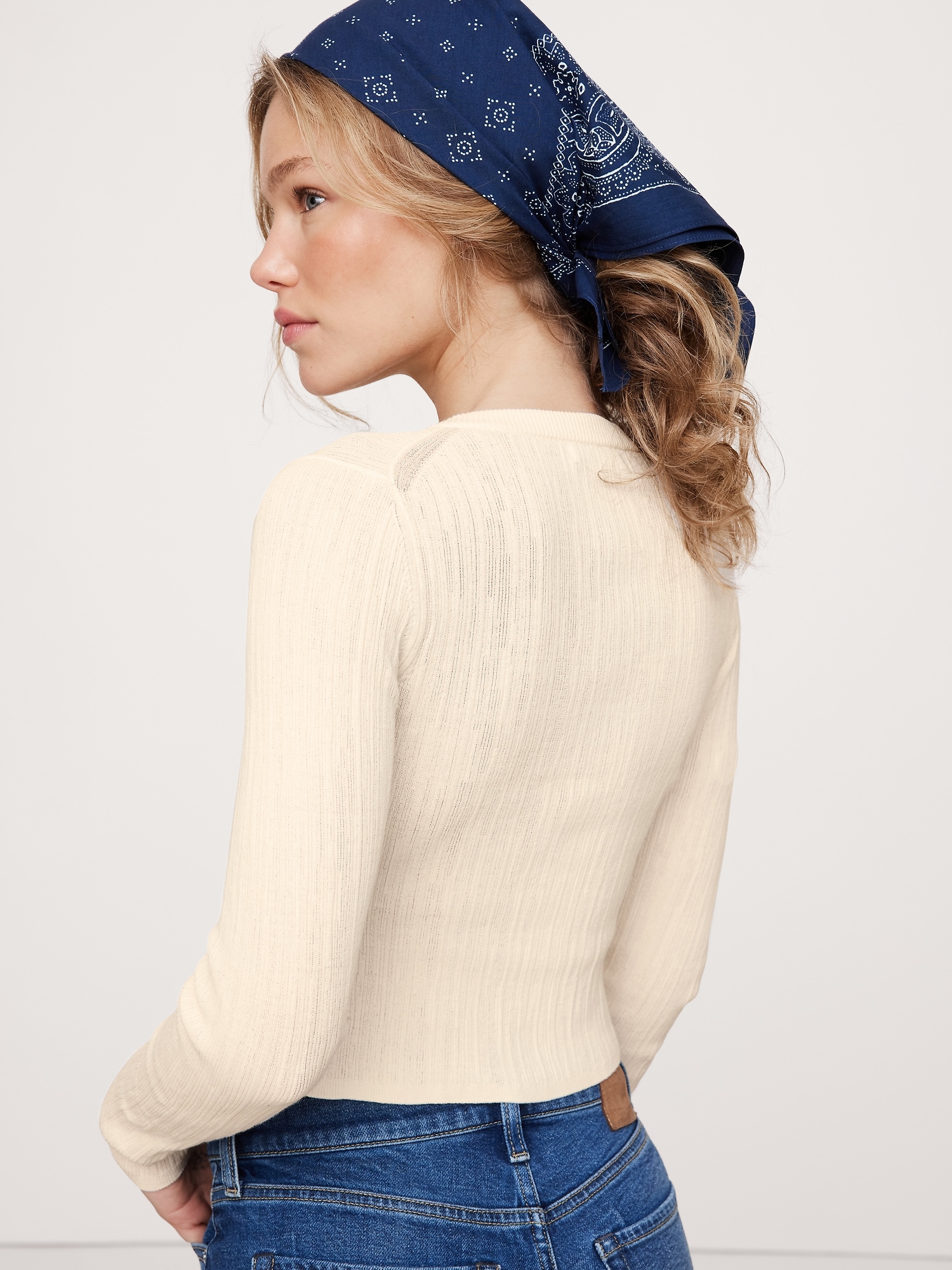 Crinkle Knit Cropped Cardigan