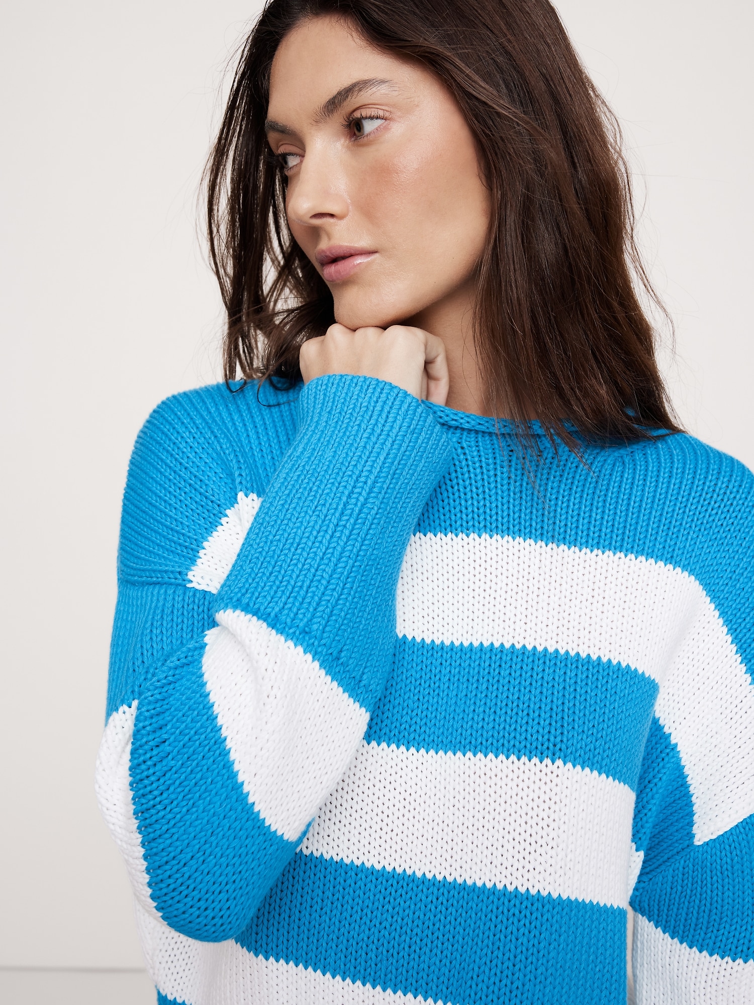 Oversized Cotton Roll-Neck Sweater