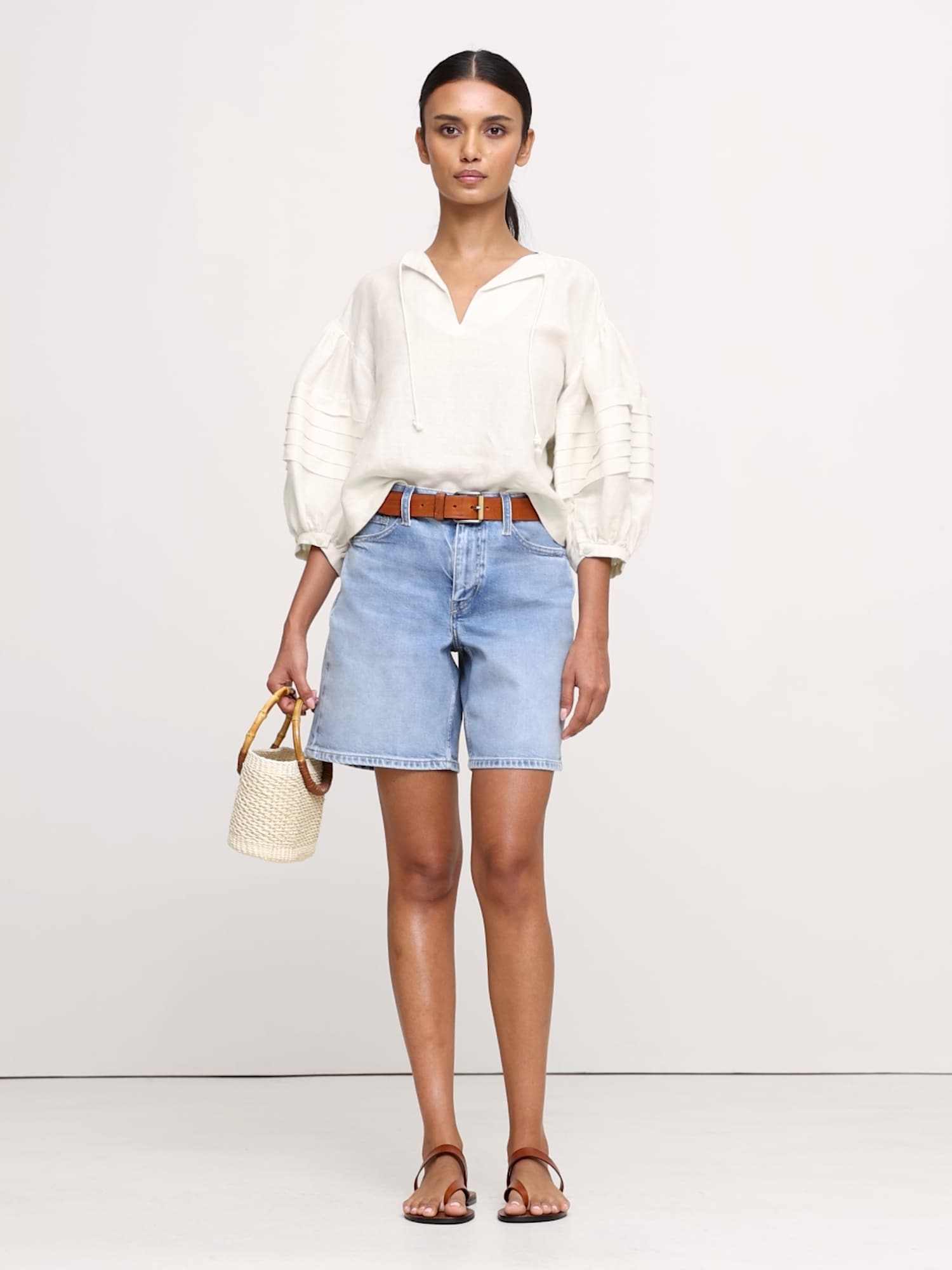 Image number 2 showing, Linen Peasant Blouse