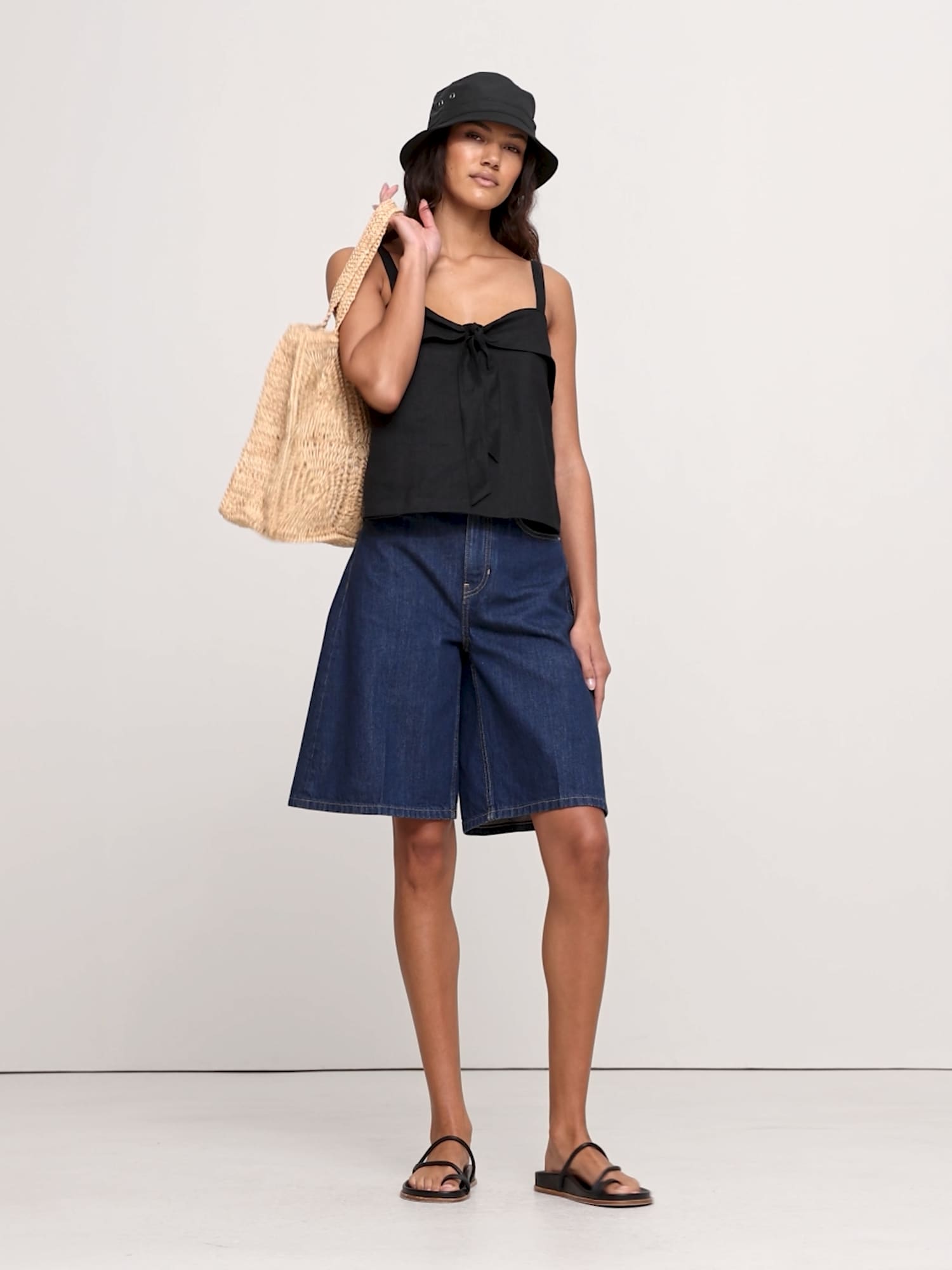 Image number 2 showing, Linen Tie-Front Tank