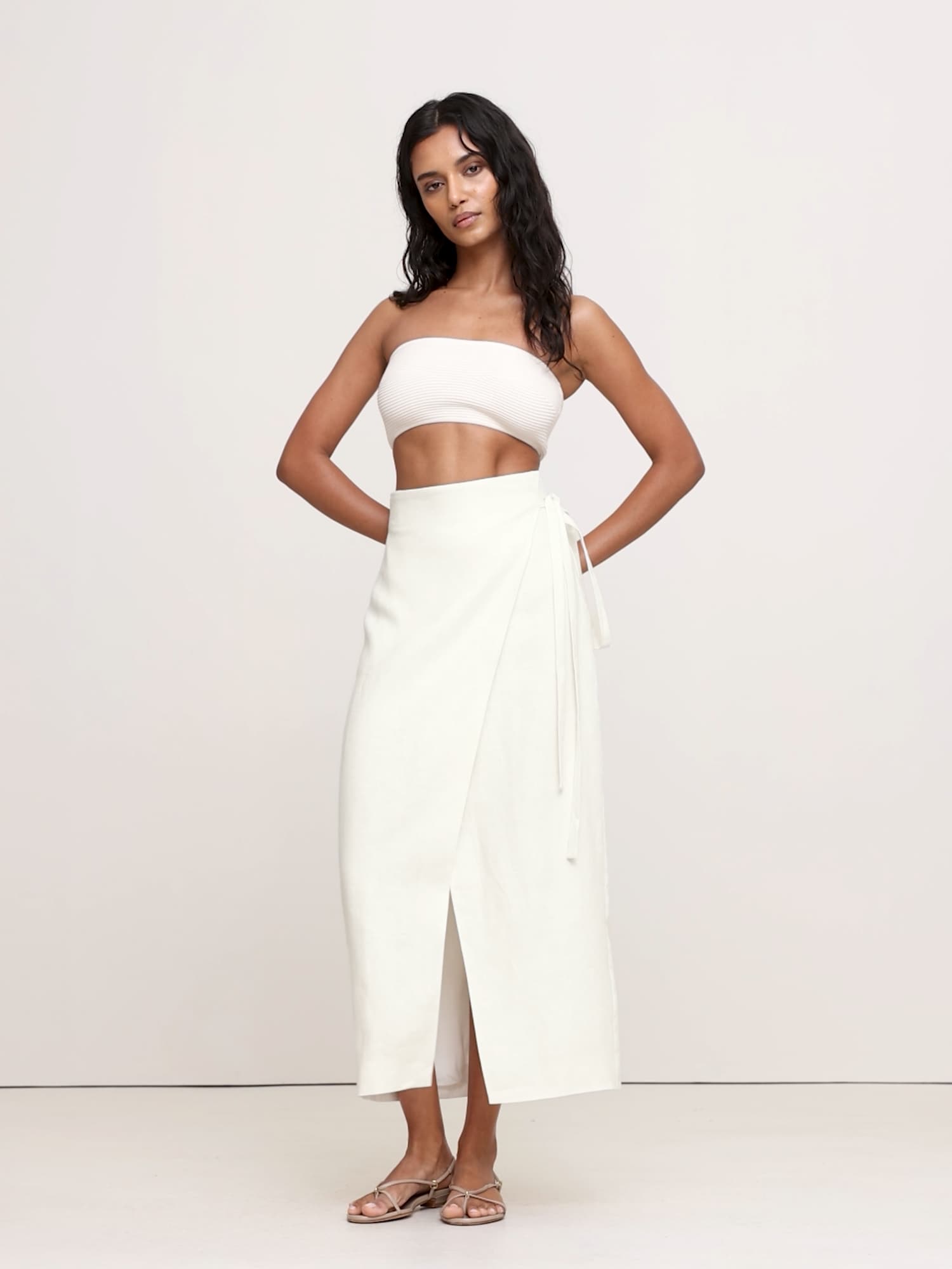 Image number 2 showing, Linen Wrap Maxi Skirt