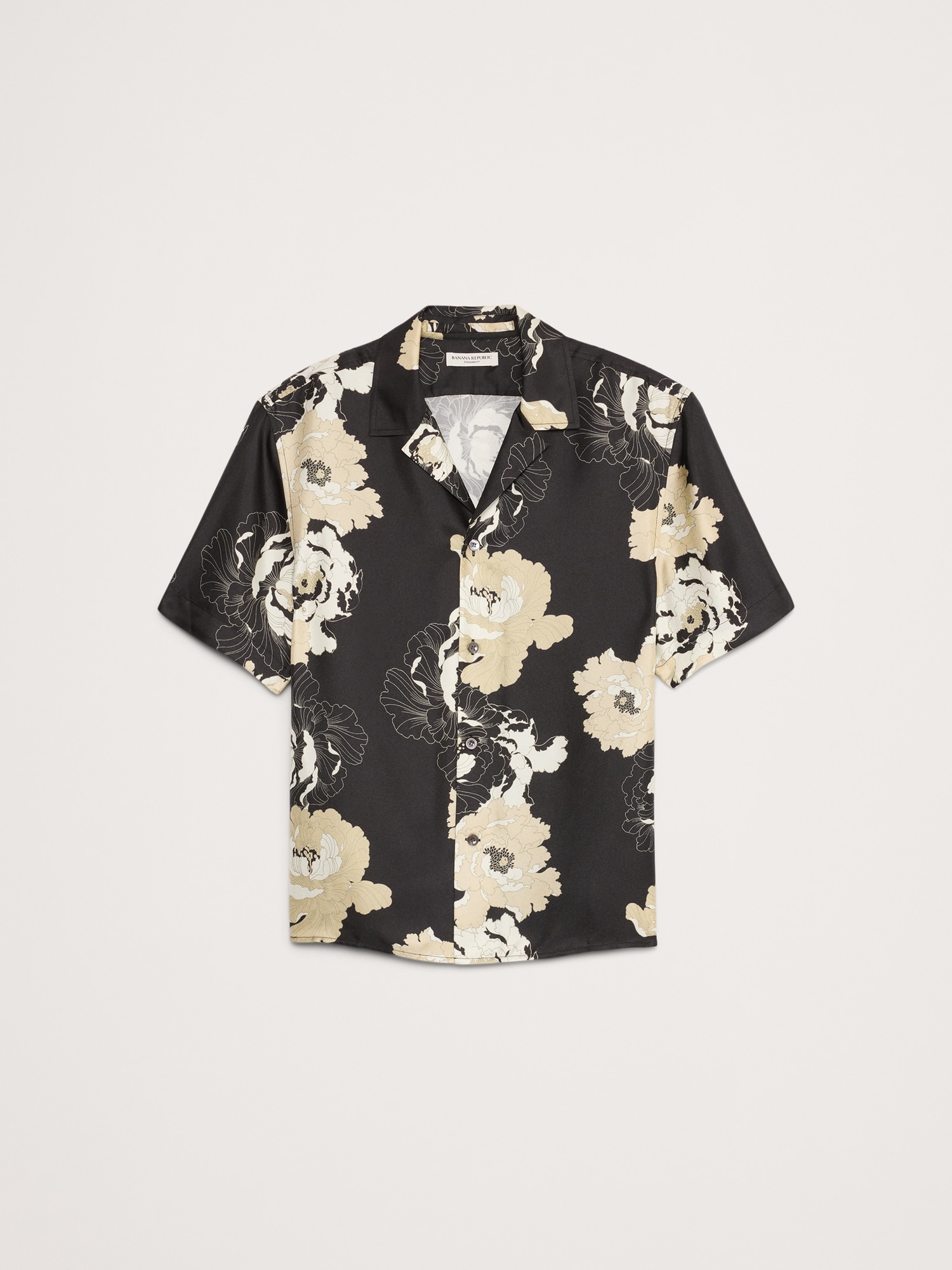 Standard-Fit Silk Resort Shirt