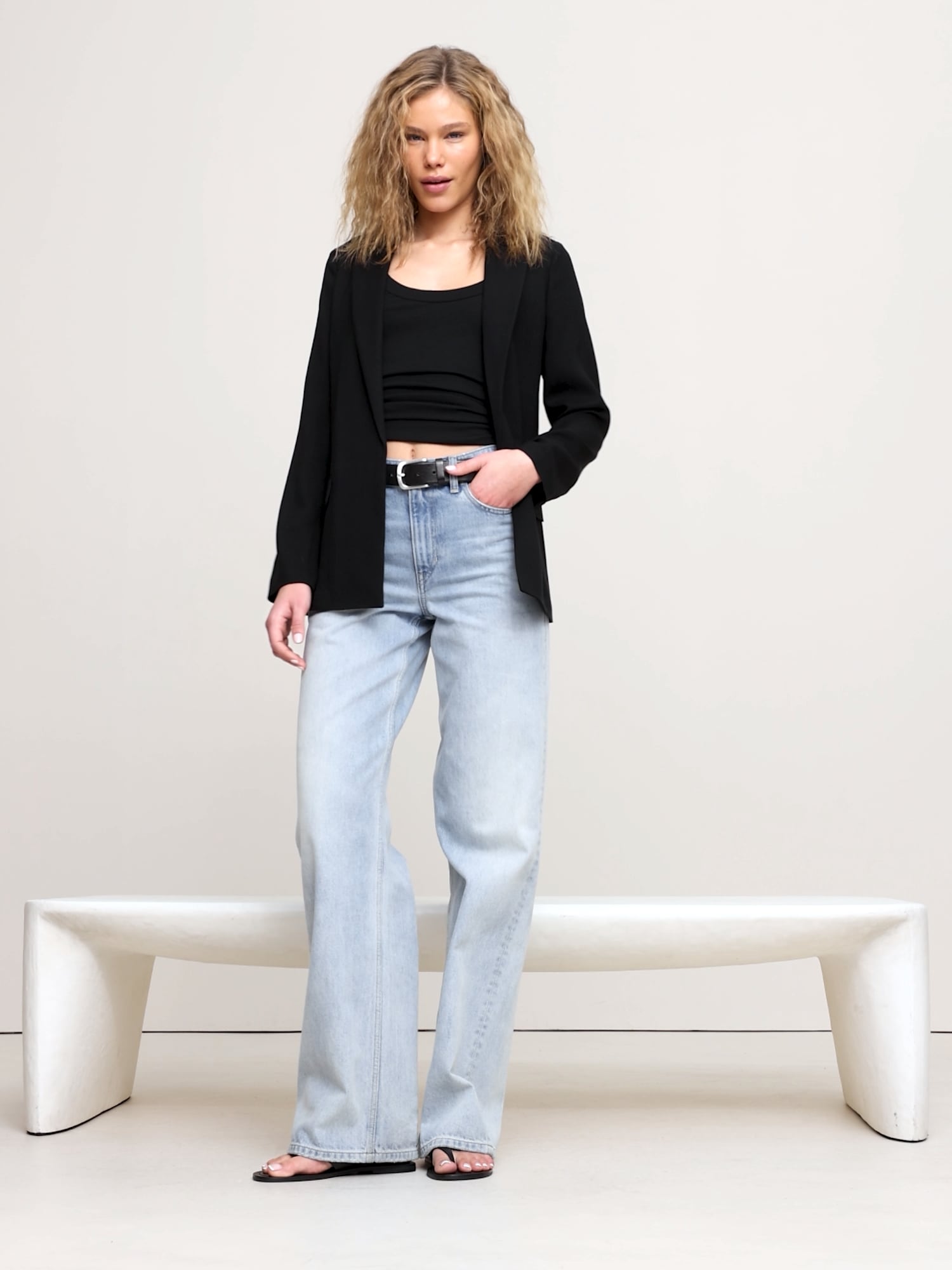 Image number 2 showing, Drapey-Twill Blazer