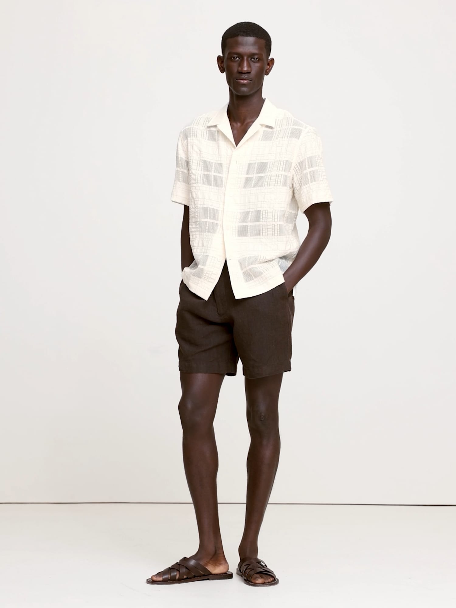 Image number 2 showing, Standard-Fit Plaid Lace Resort Shirt