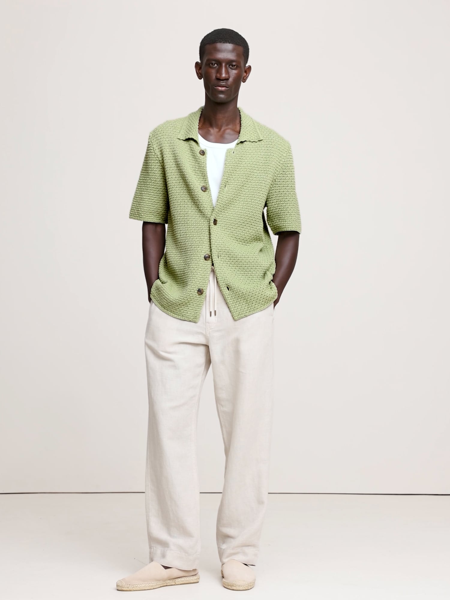 Image number 2 showing, Crochet Cotton Knit Shirt
