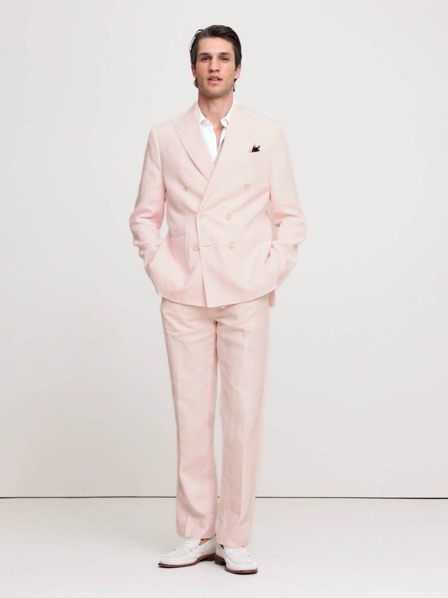 Image number 2 showing, Double-Breasted Linen Suit Jacket