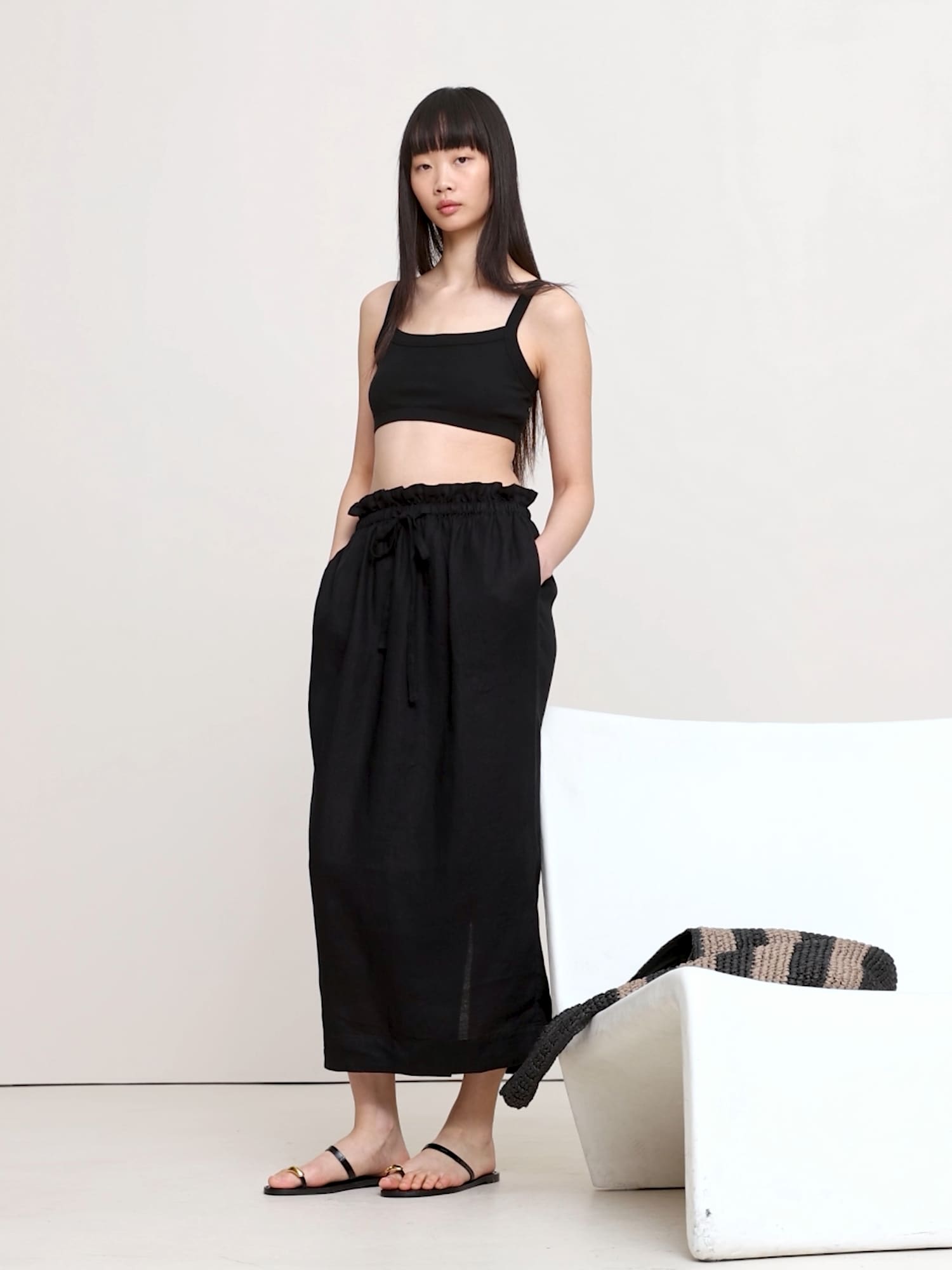Image number 2 showing, Linen Midi Skirt