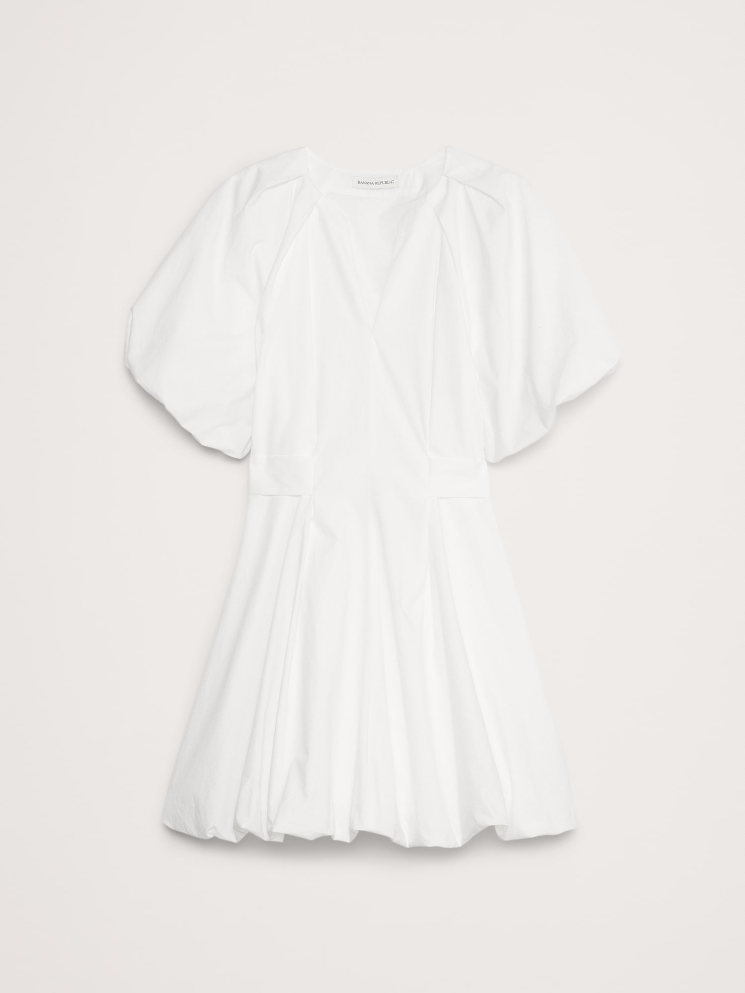 Cotton Poplin Bubble-Hem Mini Dress