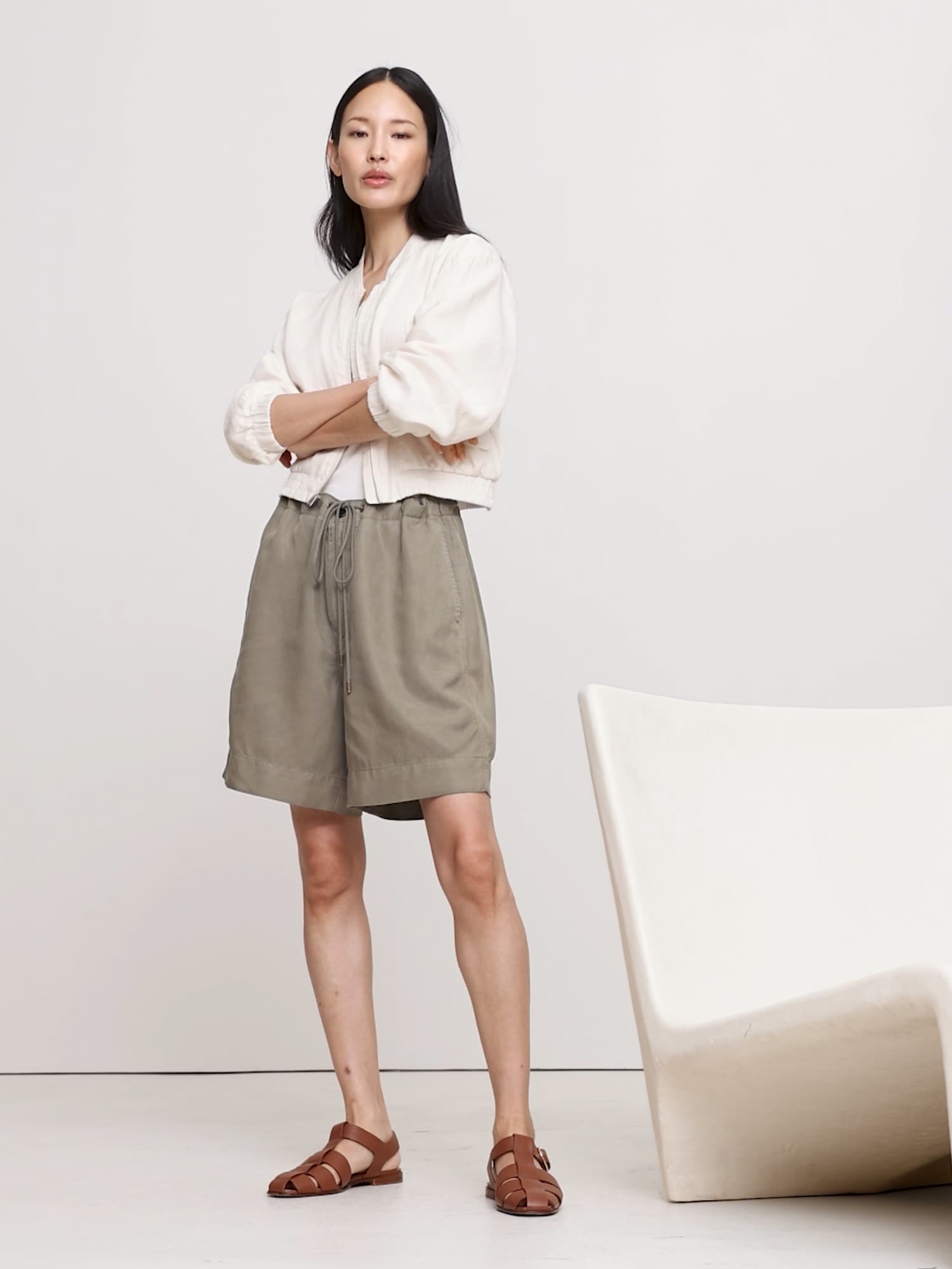 Image number 2 showing, Linen Bomber Jacket