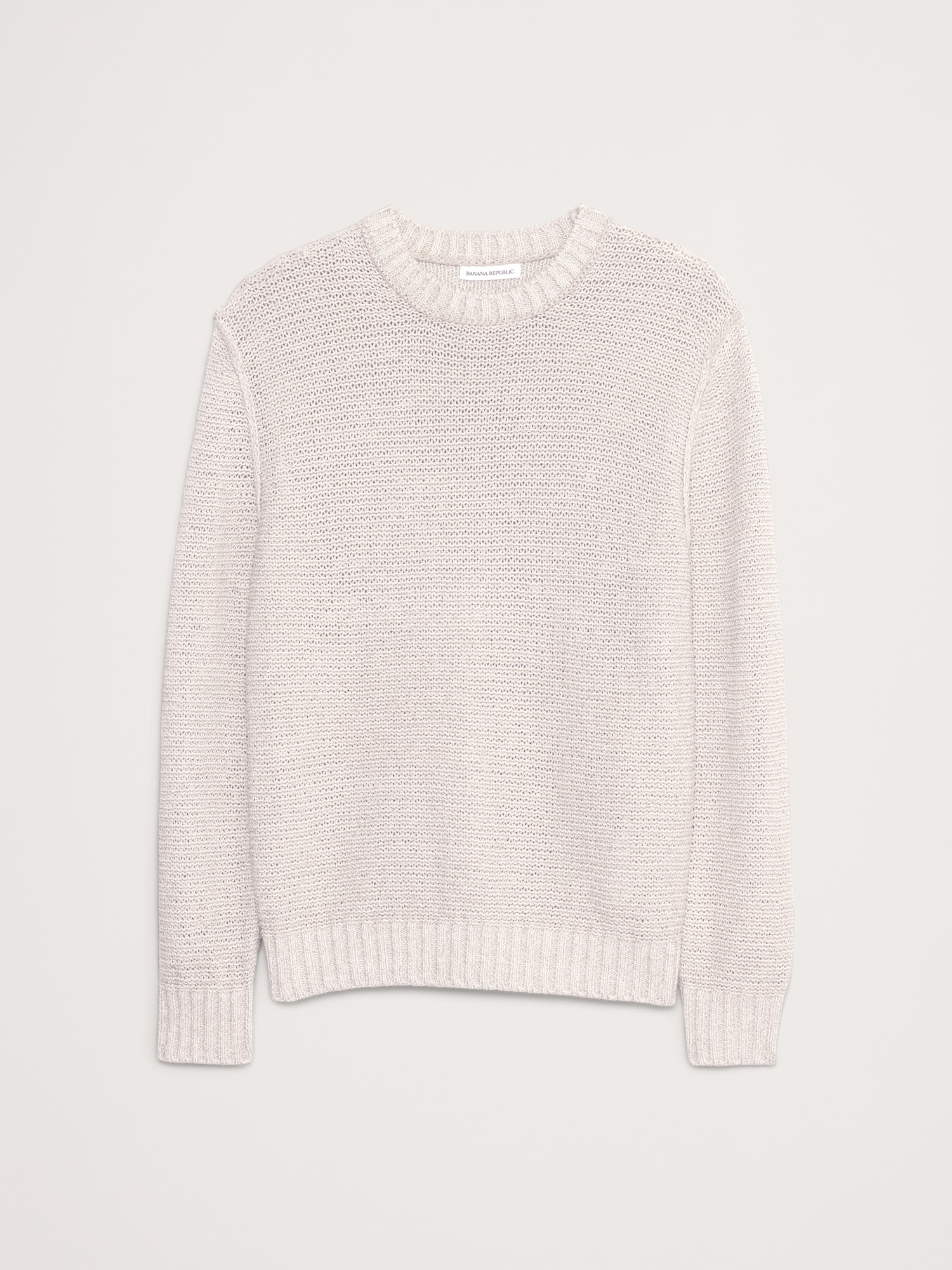 Cotton-Linen Blend Crew-Neck Sweater
