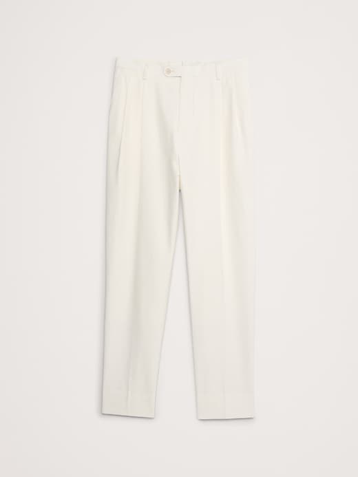 Pleated Cotton-Linen Blend Suit Pant Banana Republic