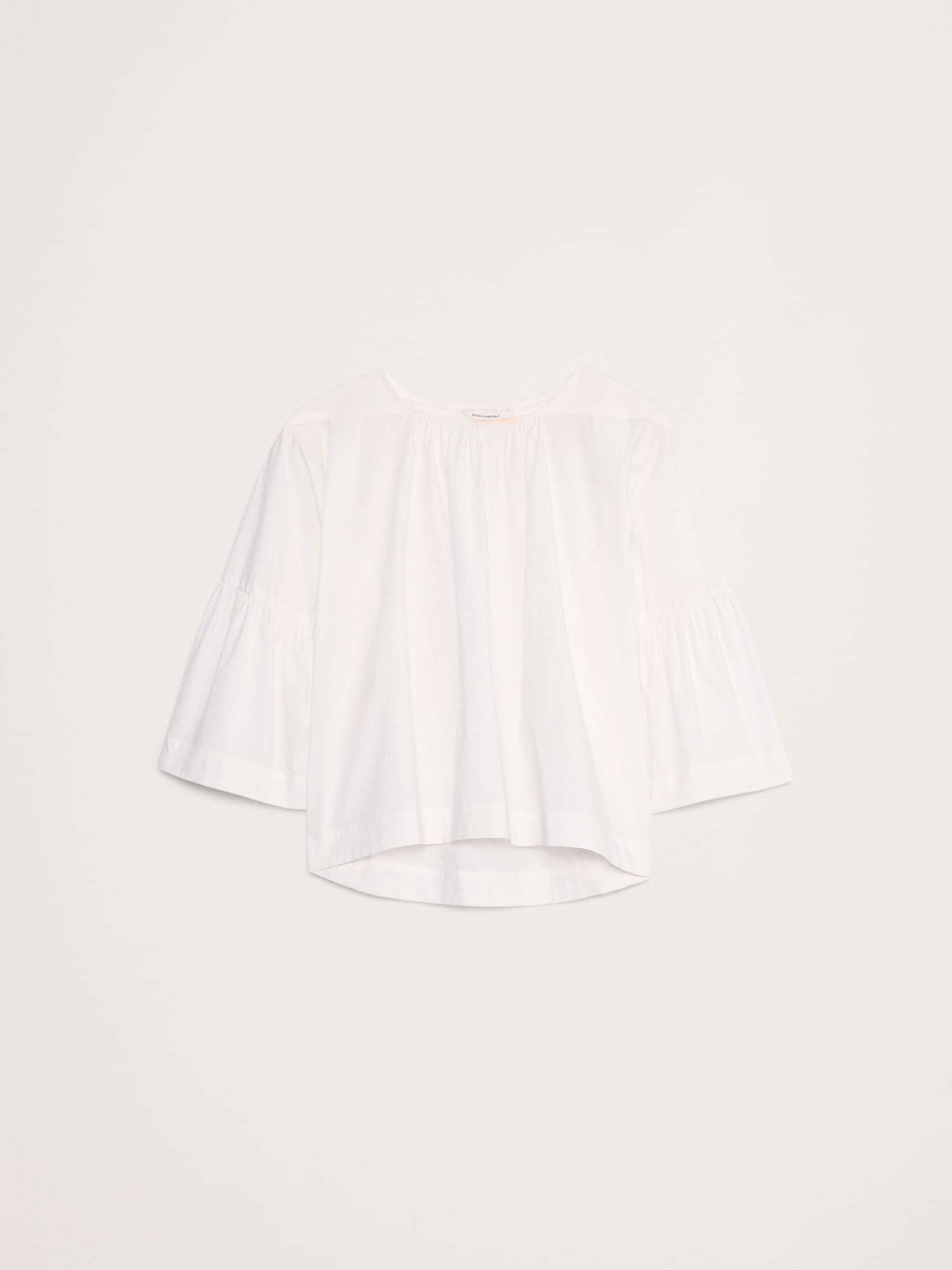 Oversized Cotton Poplin Shirred Top