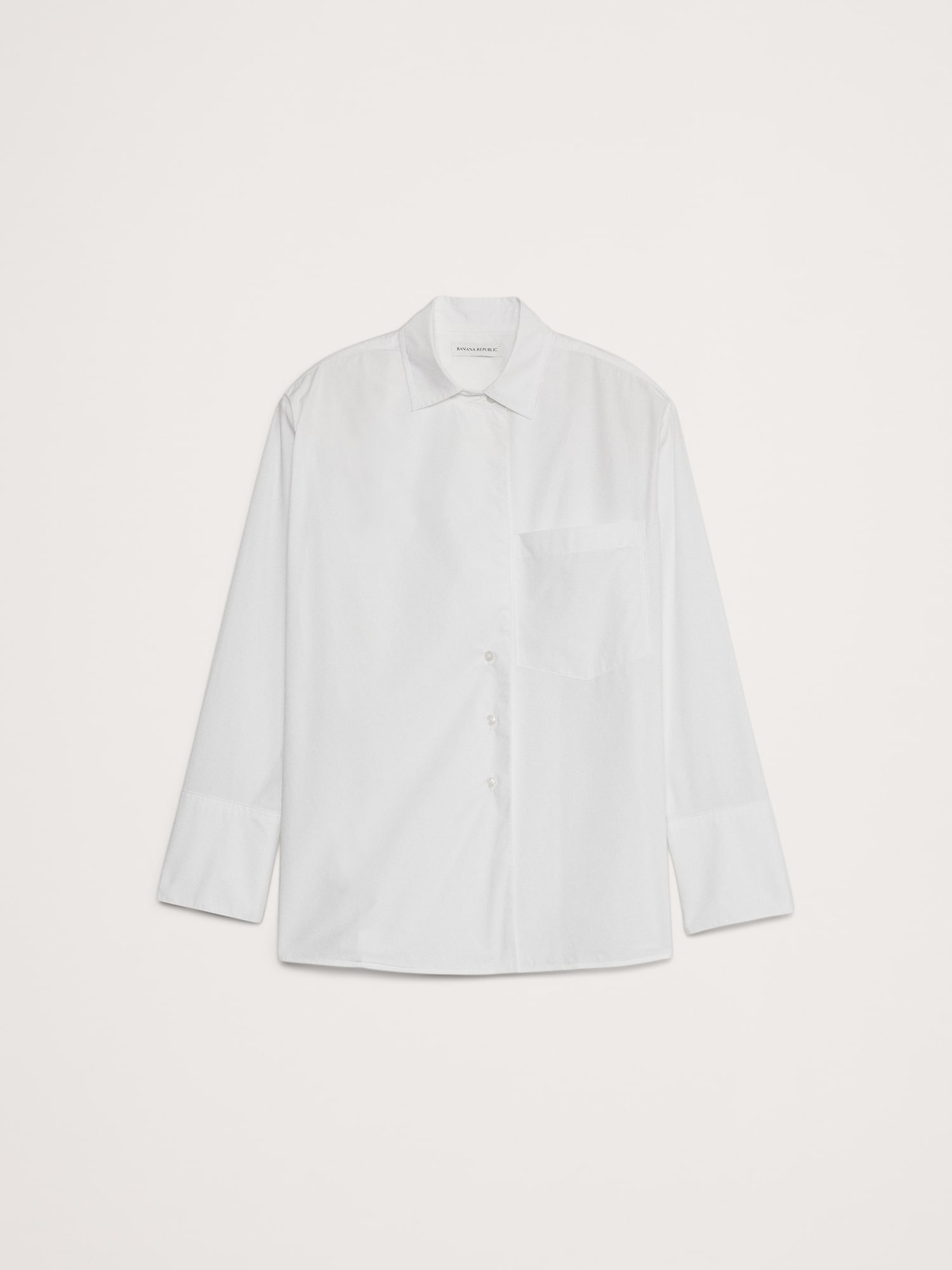 Oversized Cotton Poplin Asymmetrical Tunic