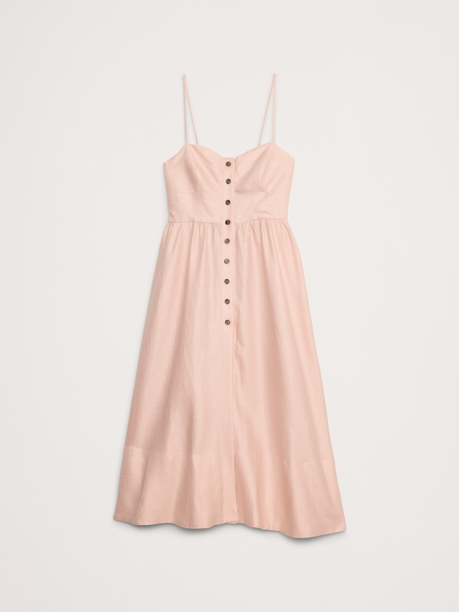 Linen Corset Long Midi Dress