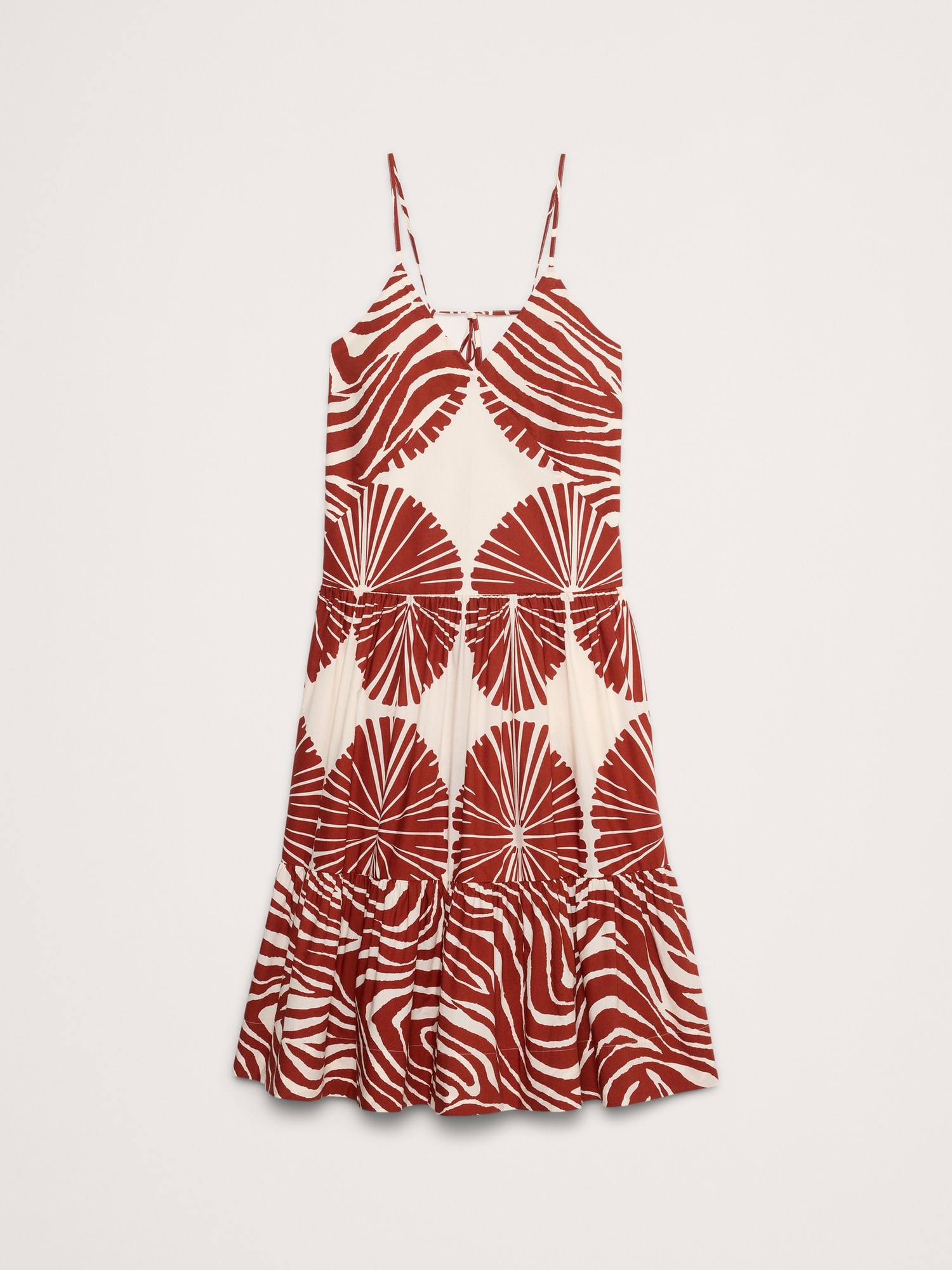Cotton Poplin Tiered Midi Dress