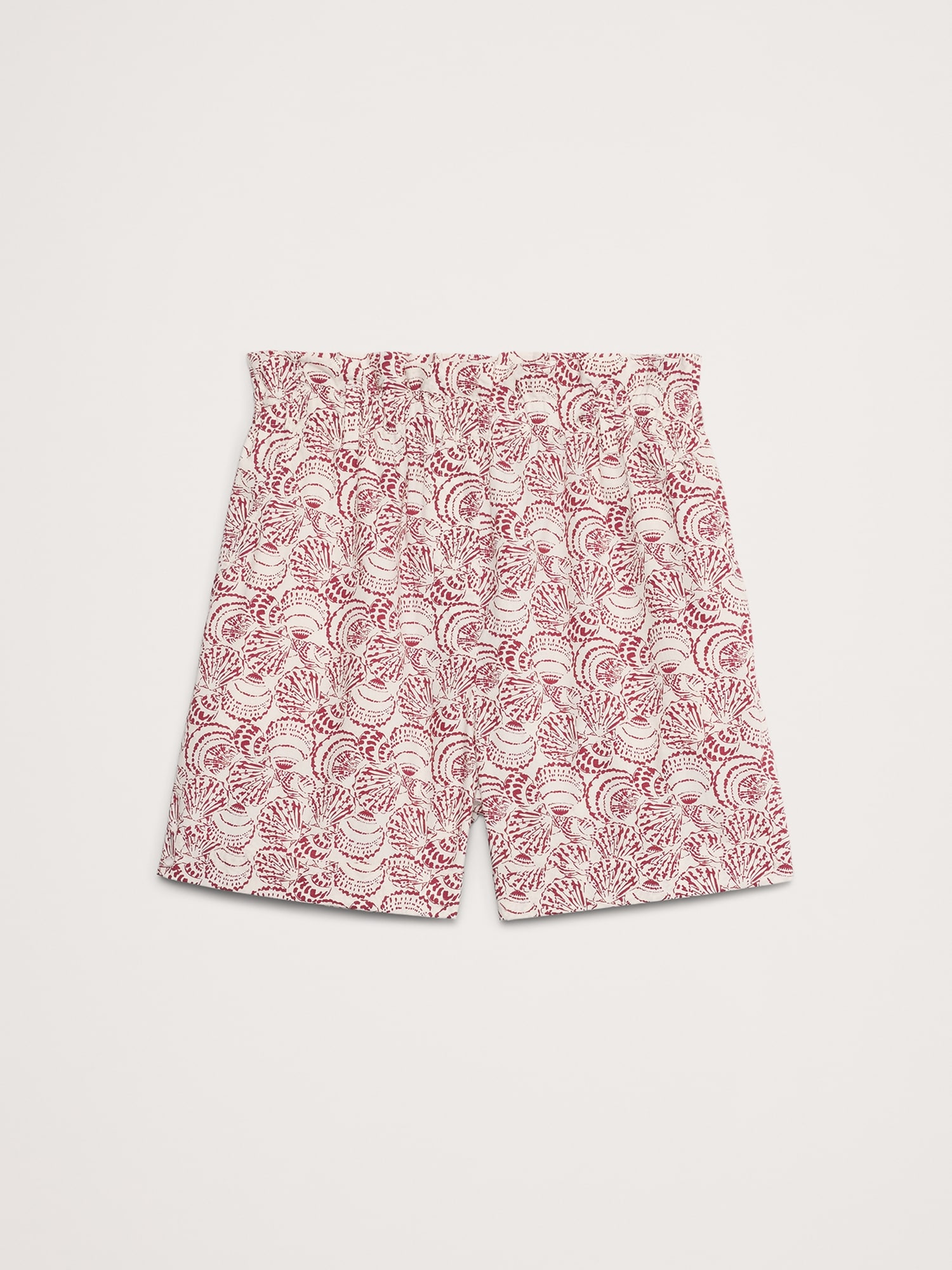 Cotton Poplin Paperbag-Waist Pull-On 3.5" Short