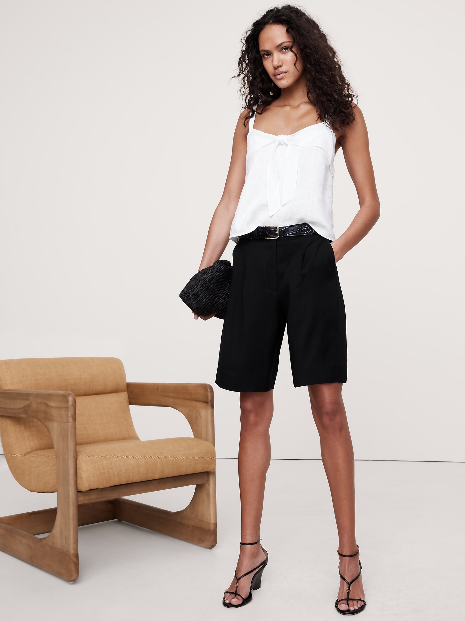 Linen Tie-Front Tank