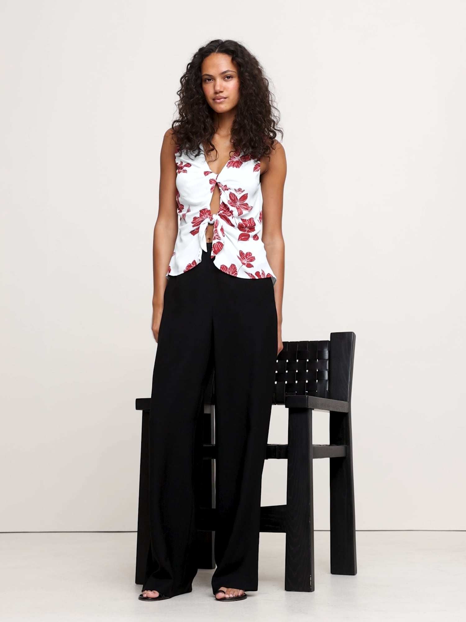 Image number 2 showing, Georgette Tie-Front Top