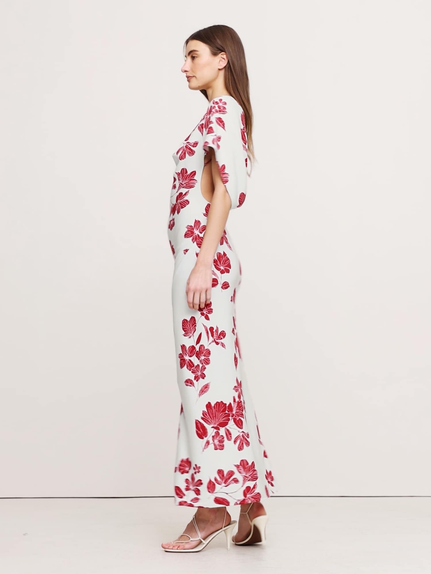 Image number 2 showing, Stretch-Crepe Asymmetrical Open-Back Maxi Dress