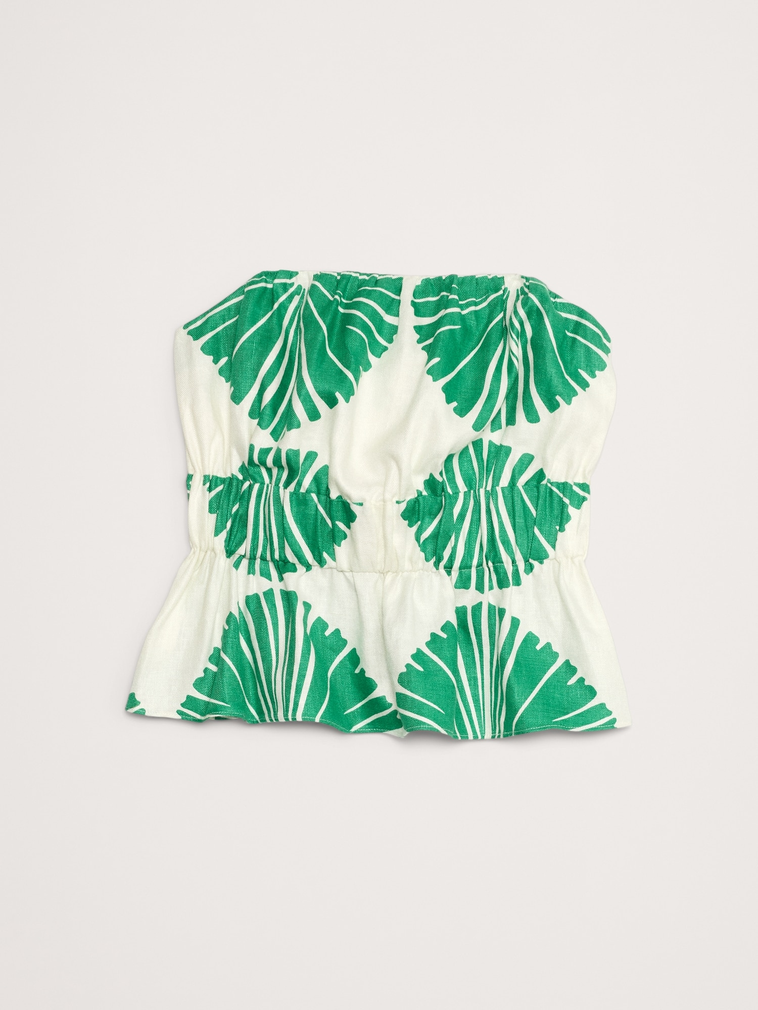 Strapless Linen Peplum Top