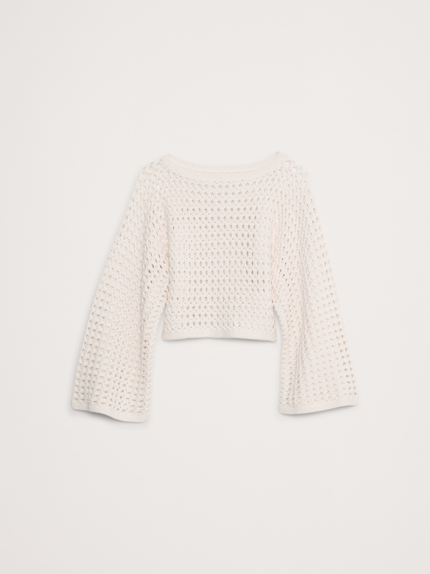 Cotton Crochet-Style Cropped Sweater