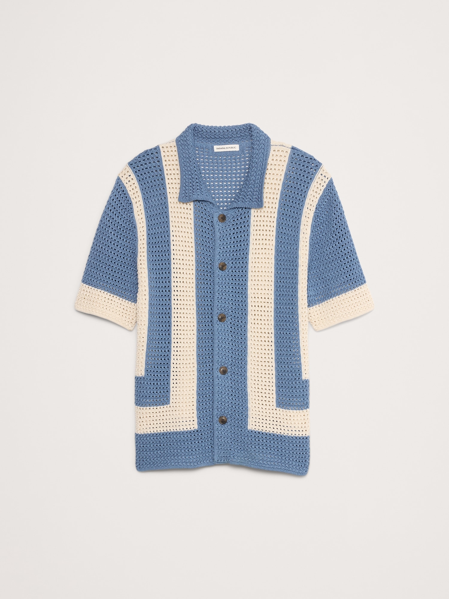 Crochet Cotton Resort Shirt