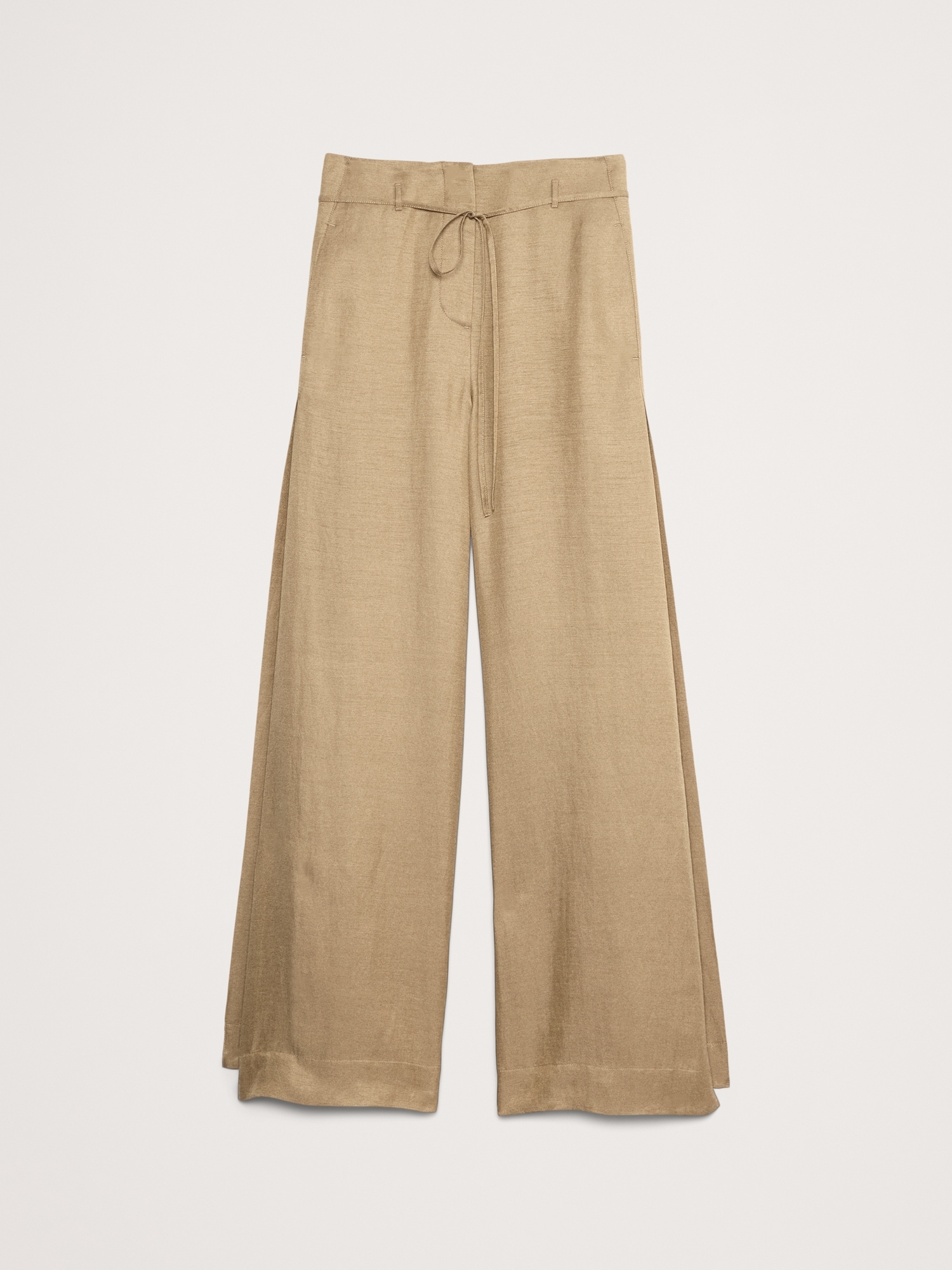 Ultra High-Rise Wide-Leg Viscose-Linen Pant with Side Slits