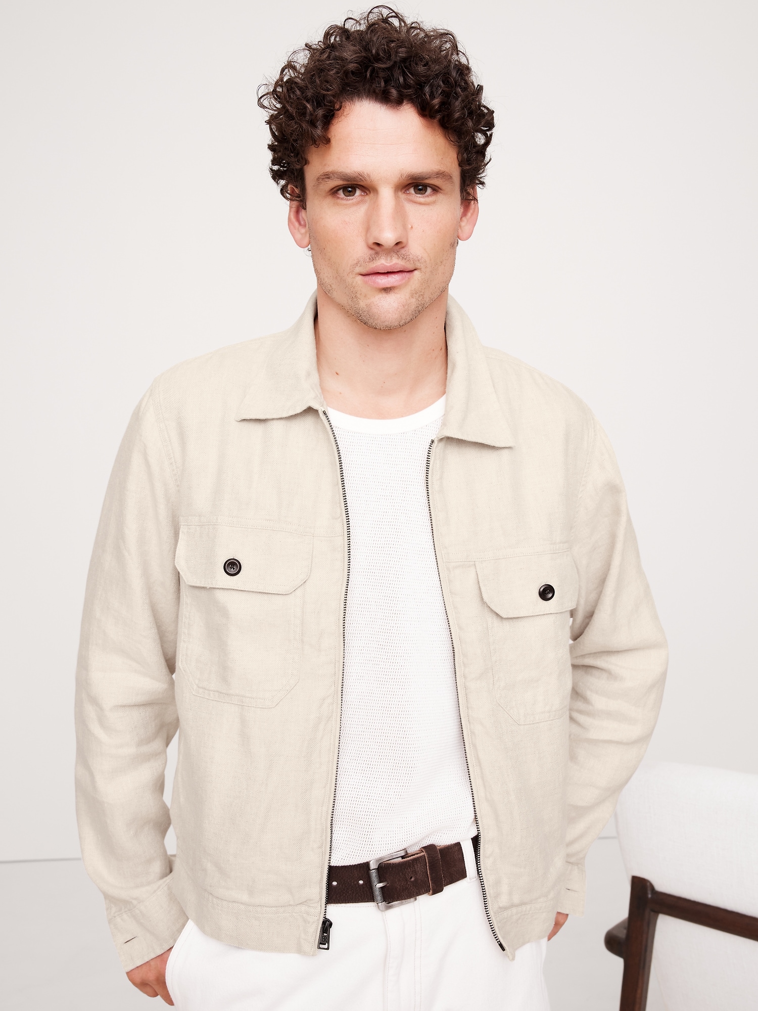 Linen-Cotton Mechanic's Jacket