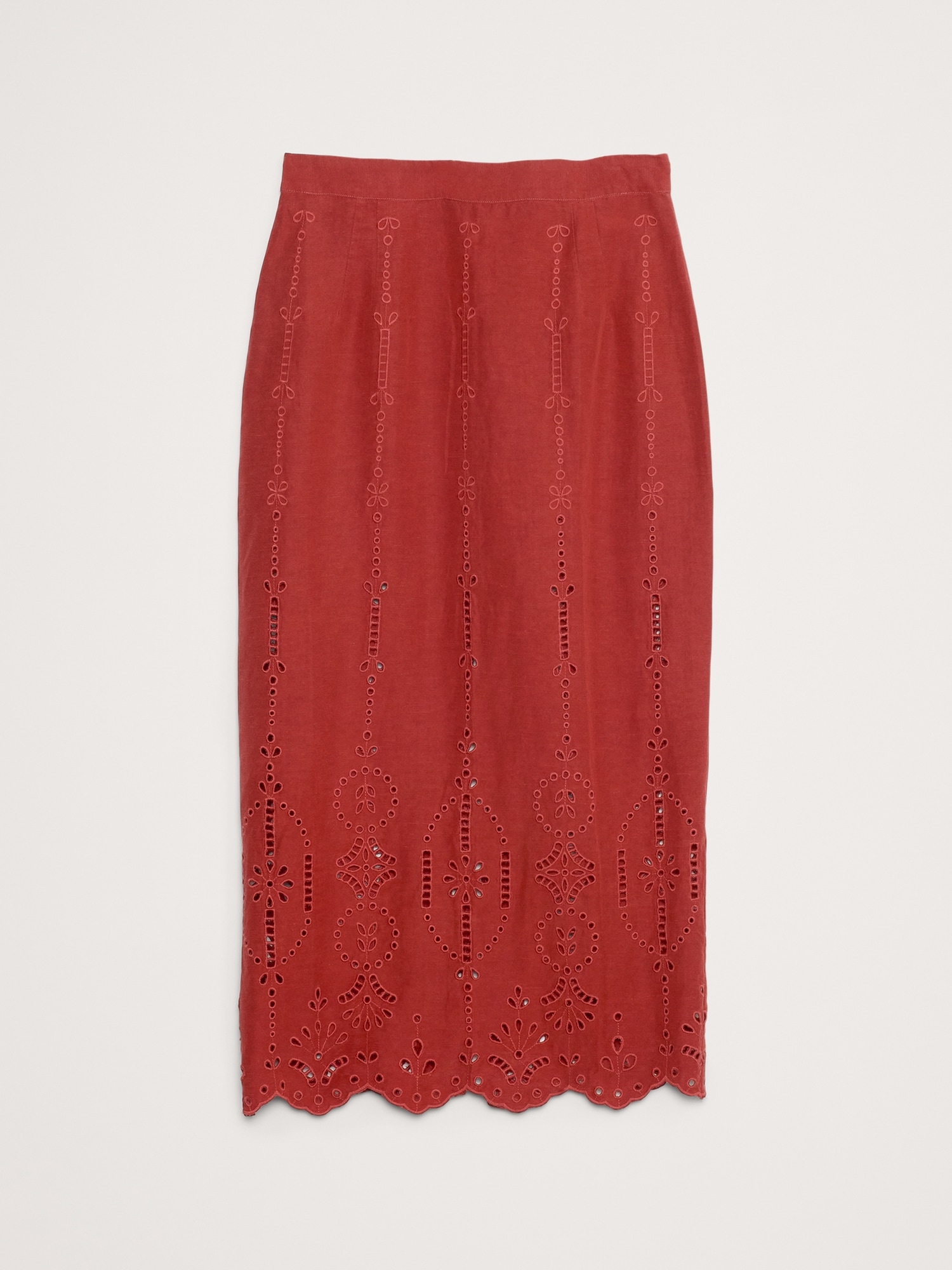 TENCEL™-Linen Eyelet Long Midi Skirt