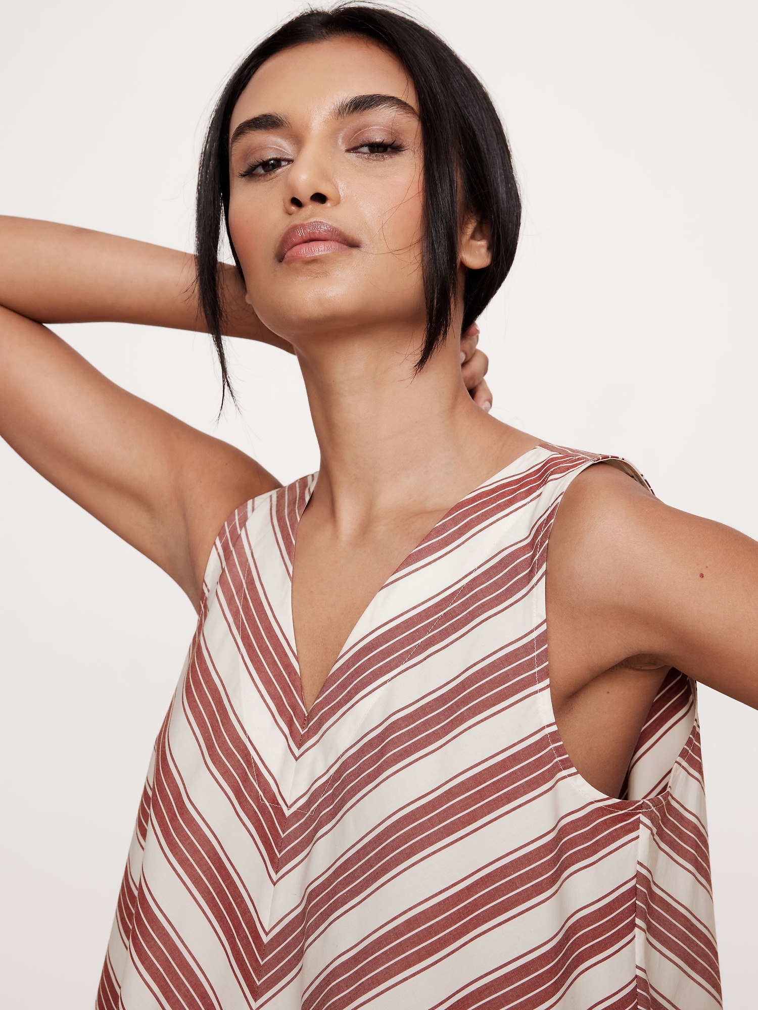 Cotton Poplin Swing Mini Dress
