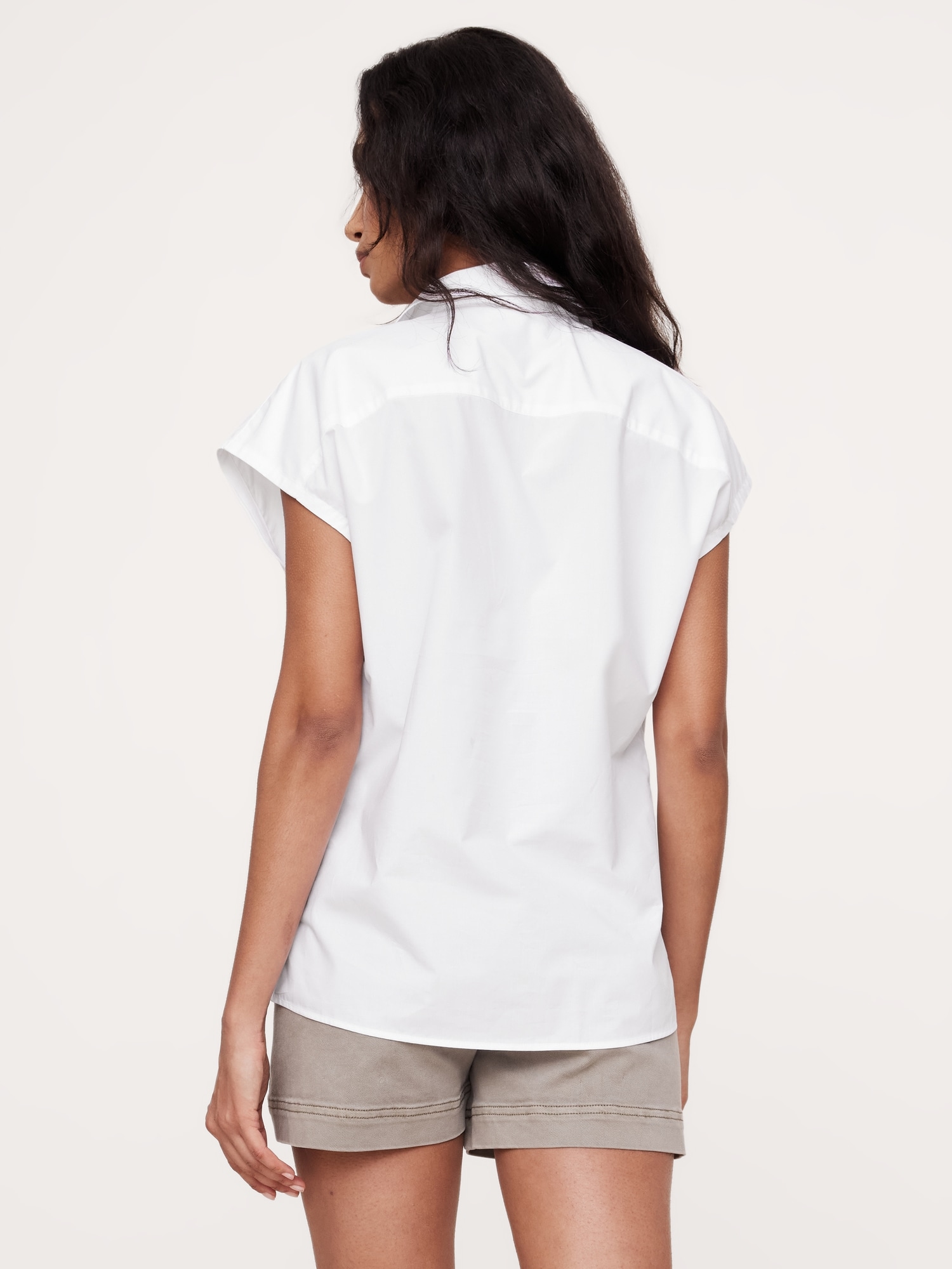 Oversized Cotton Poplin Asymmetrical Tunic