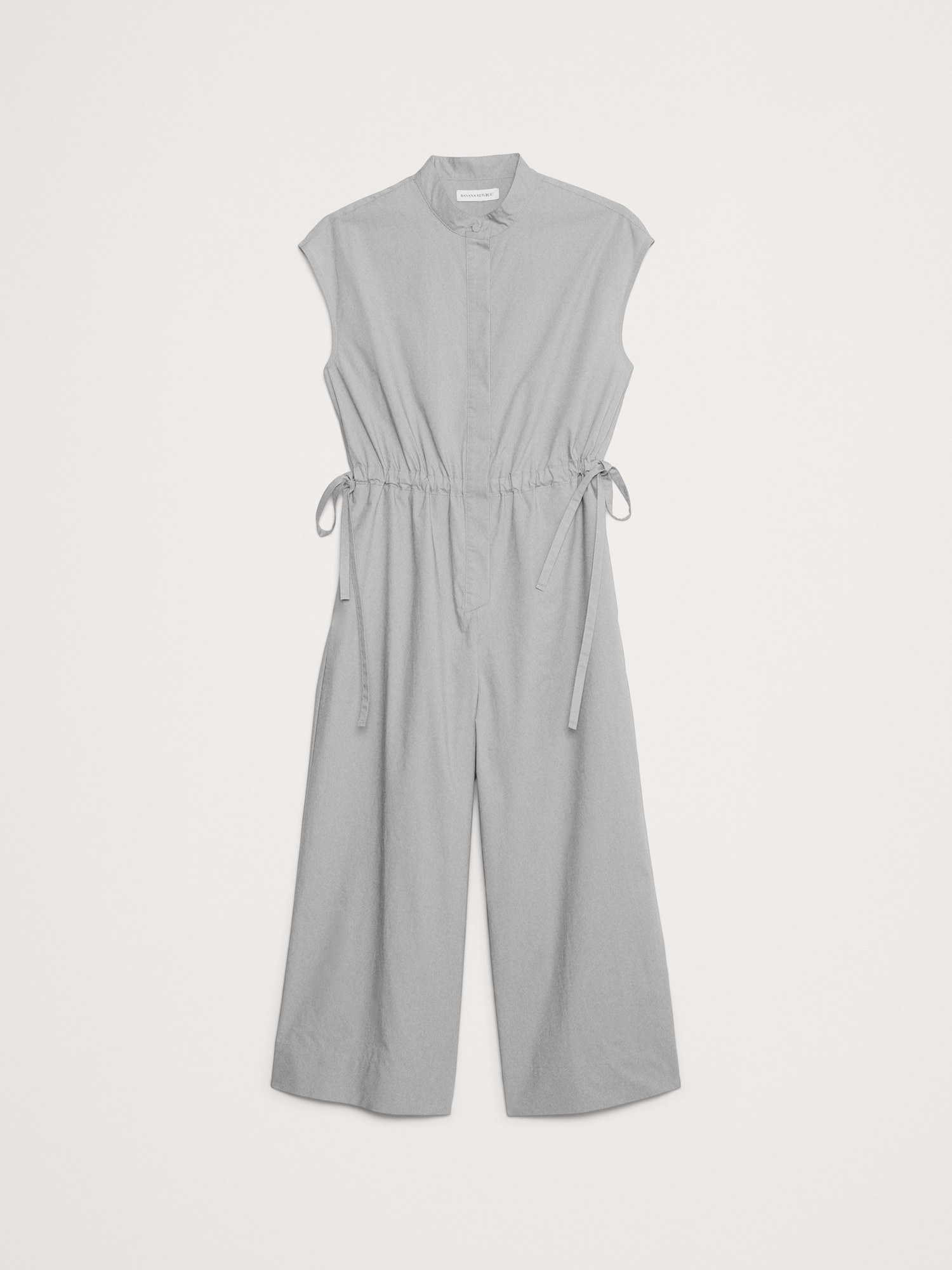 Cotton Poplin Wide-Leg Cropped Jumpsuit