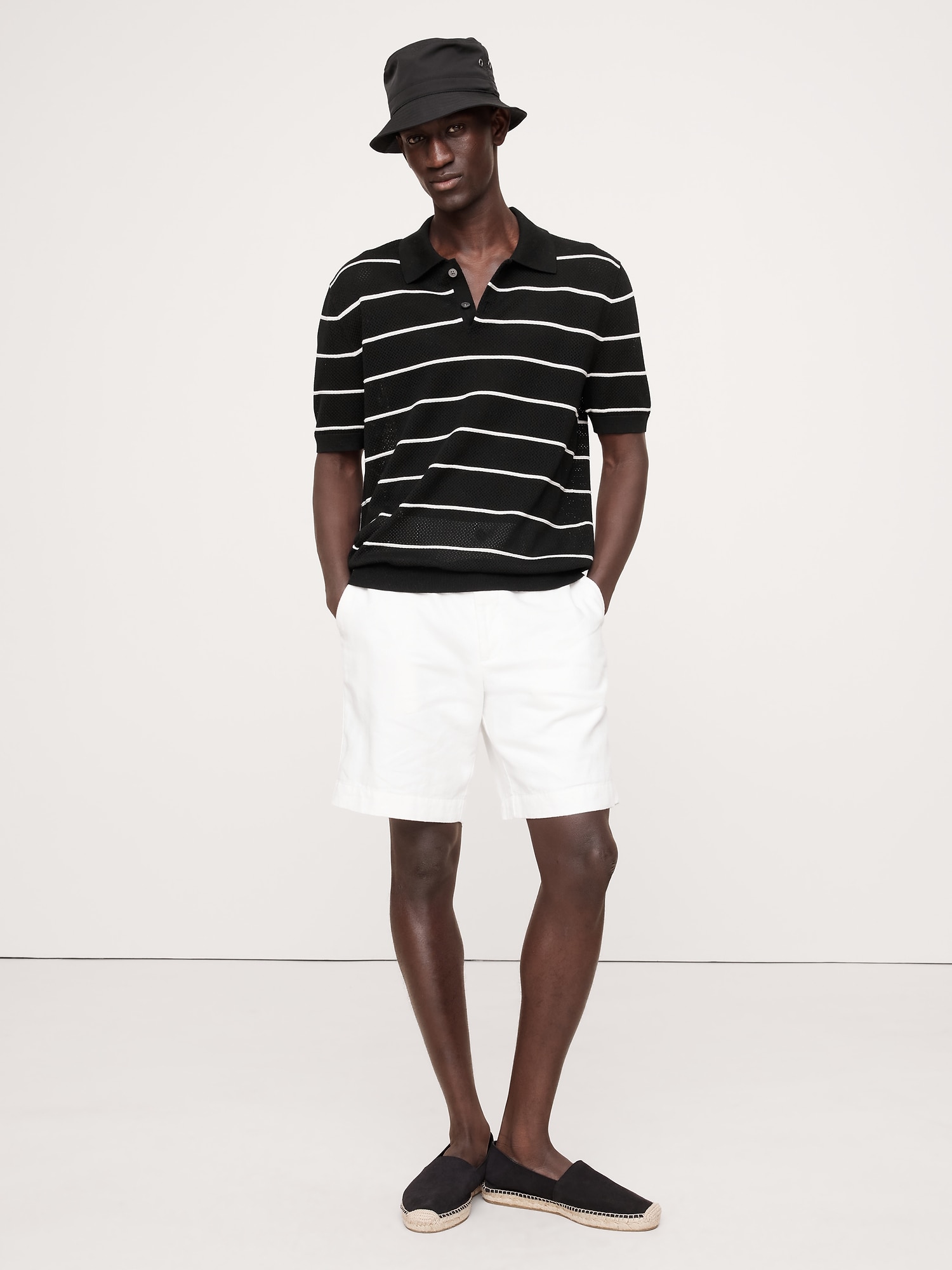 Superfine Cotton Mesh Sweater Polo