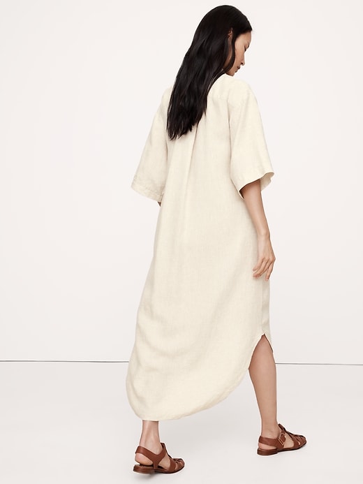 Linen Asymmetrical Shirt Dress | Banana Republic
