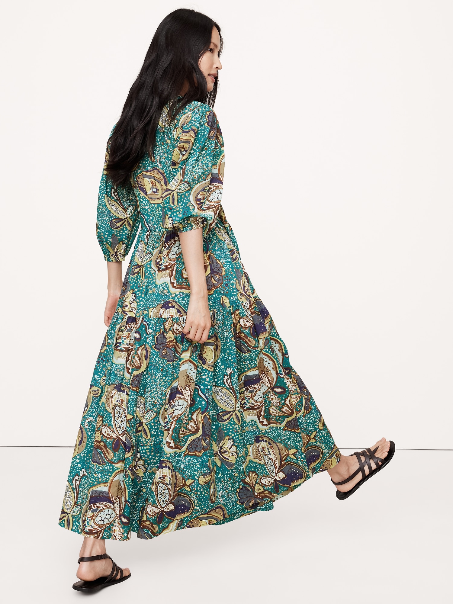 Cotton Wrap Maxi Dress
