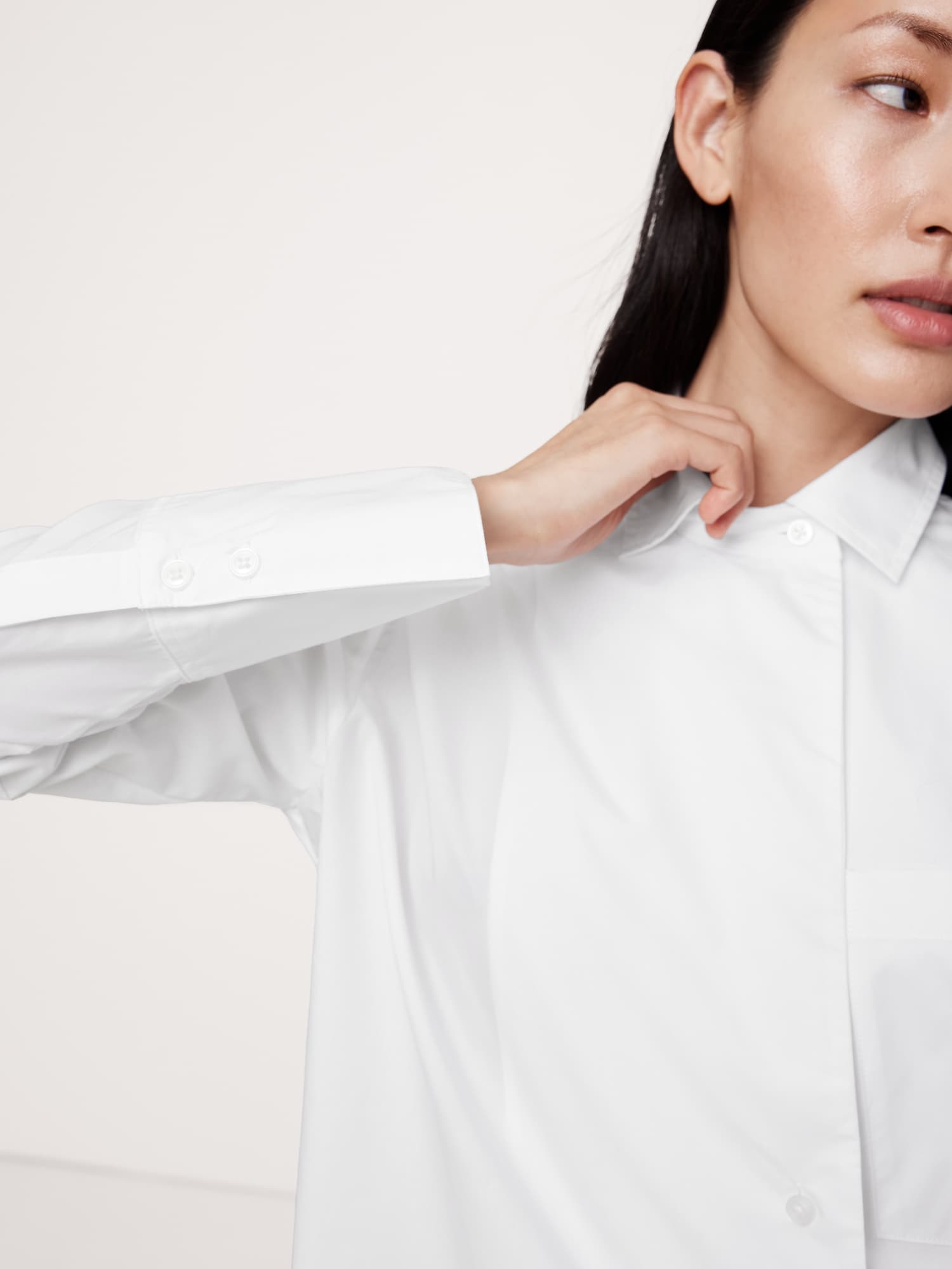 Oversized Cotton Poplin Asymmetrical Tunic