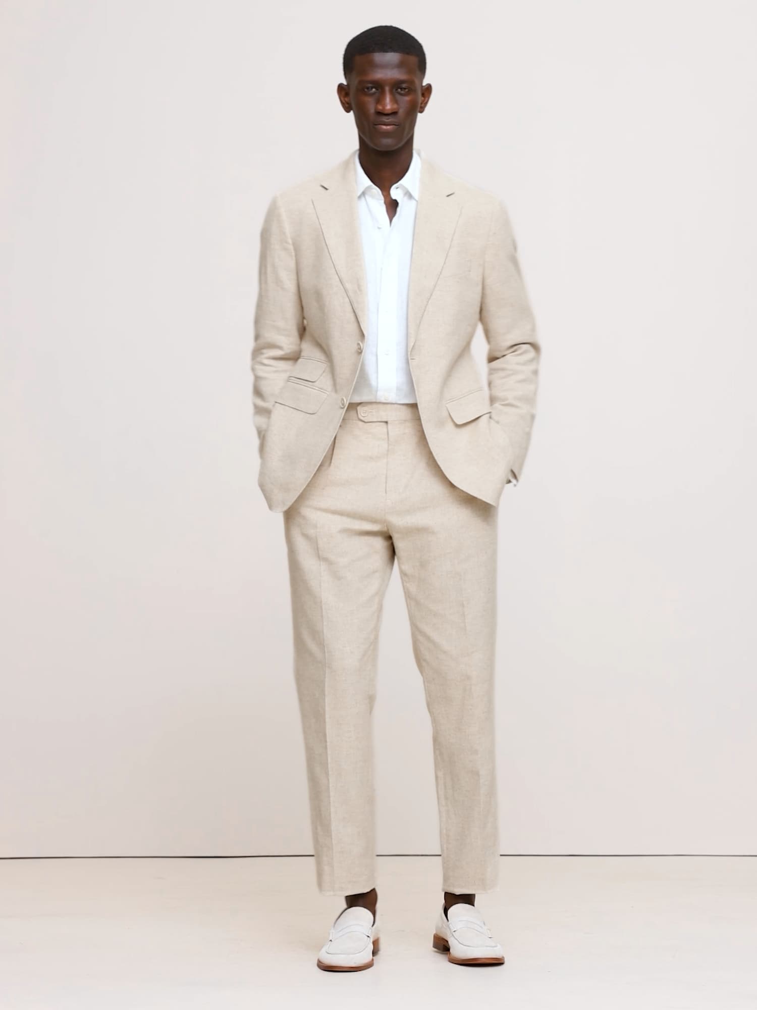 Image number 2 showing, Herringbone Cotton-Linen Suit Jacket