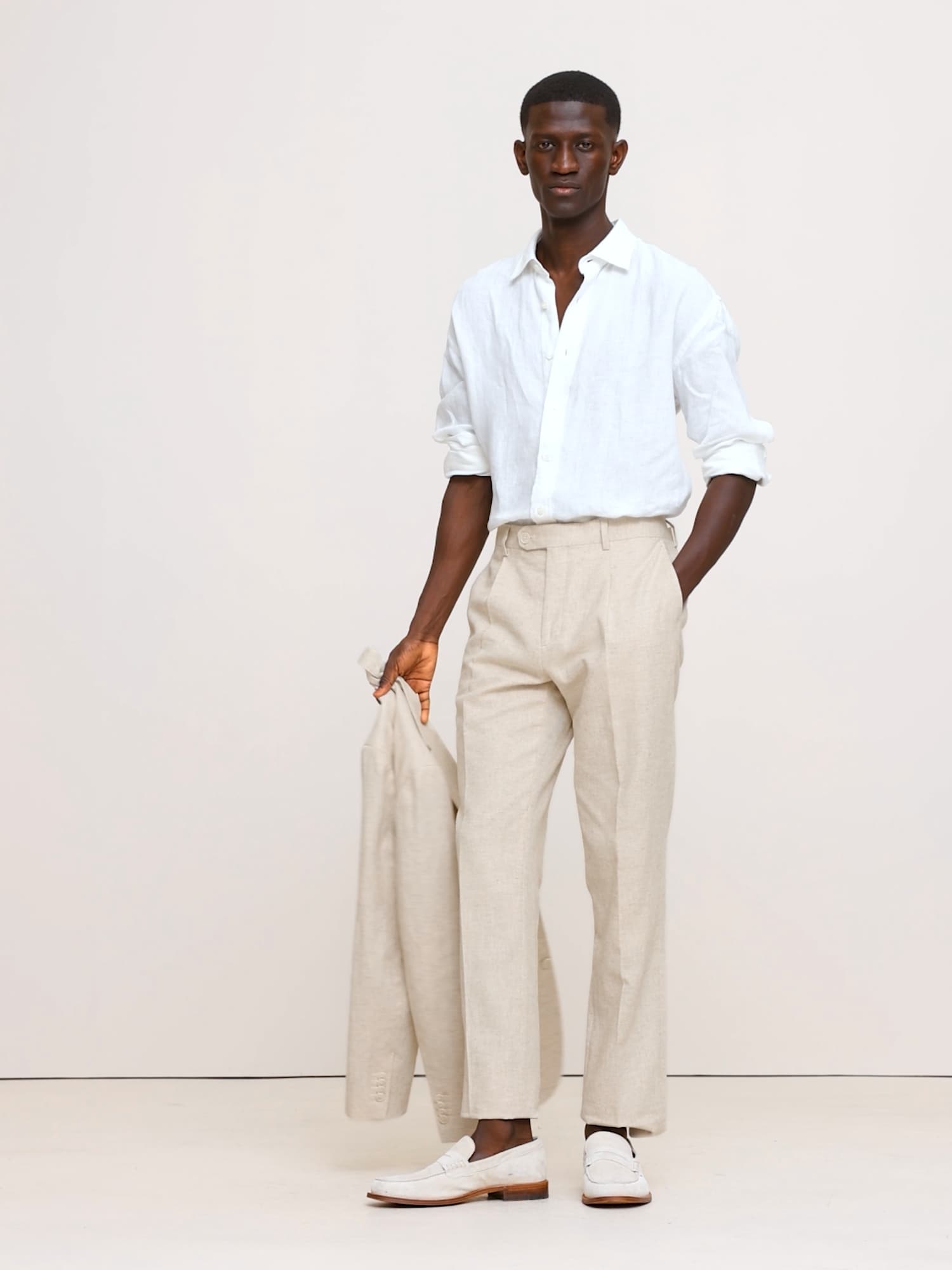 Image number 2 showing, Herringbone Cotton-Linen Slim Suit Pant