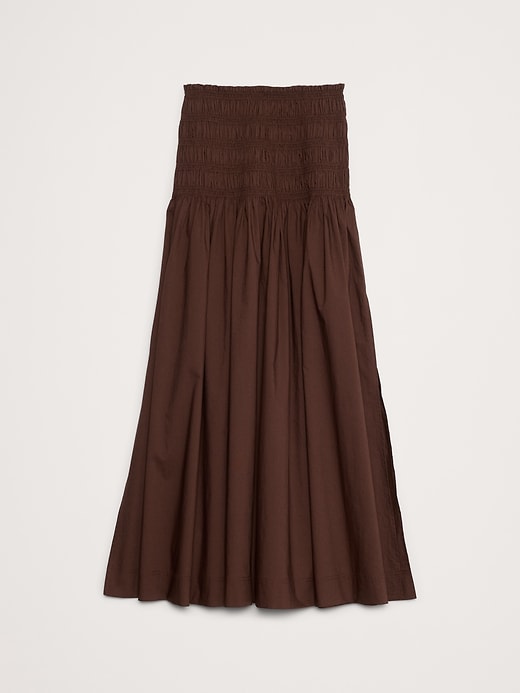 Cotton Poplin Smocked-Waist Maxi Skirt | Banana Republic