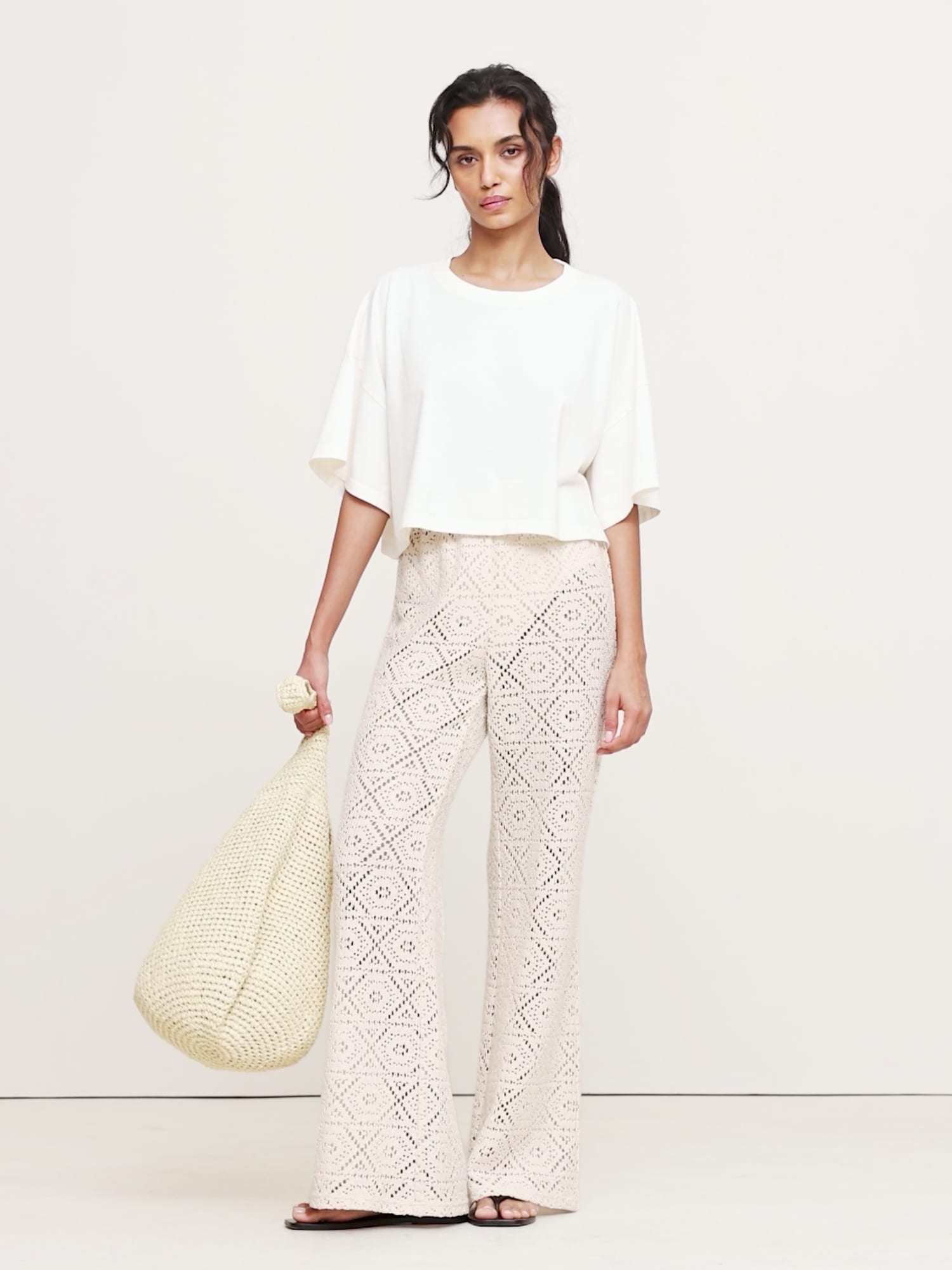 Image number 2 showing, Flared Italian Lace Beach Pant