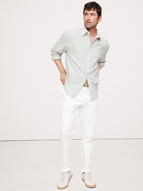 PANTALON À COUPE ATHLÉTIQUE EN CHINO EXTENSIBLE ITALIEN
