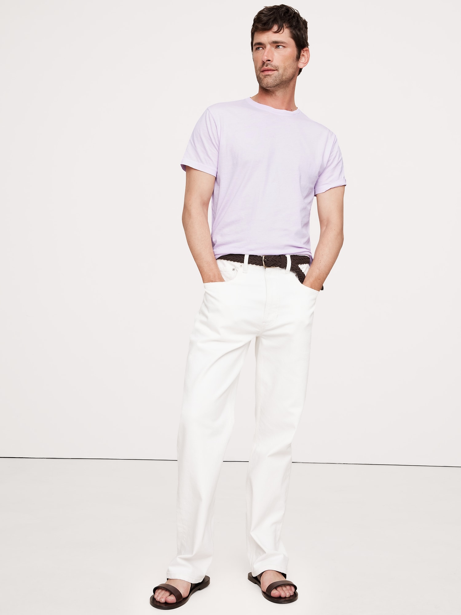 Lightweight Cotton Crew-Neck T-Shirt - Lavender Ice